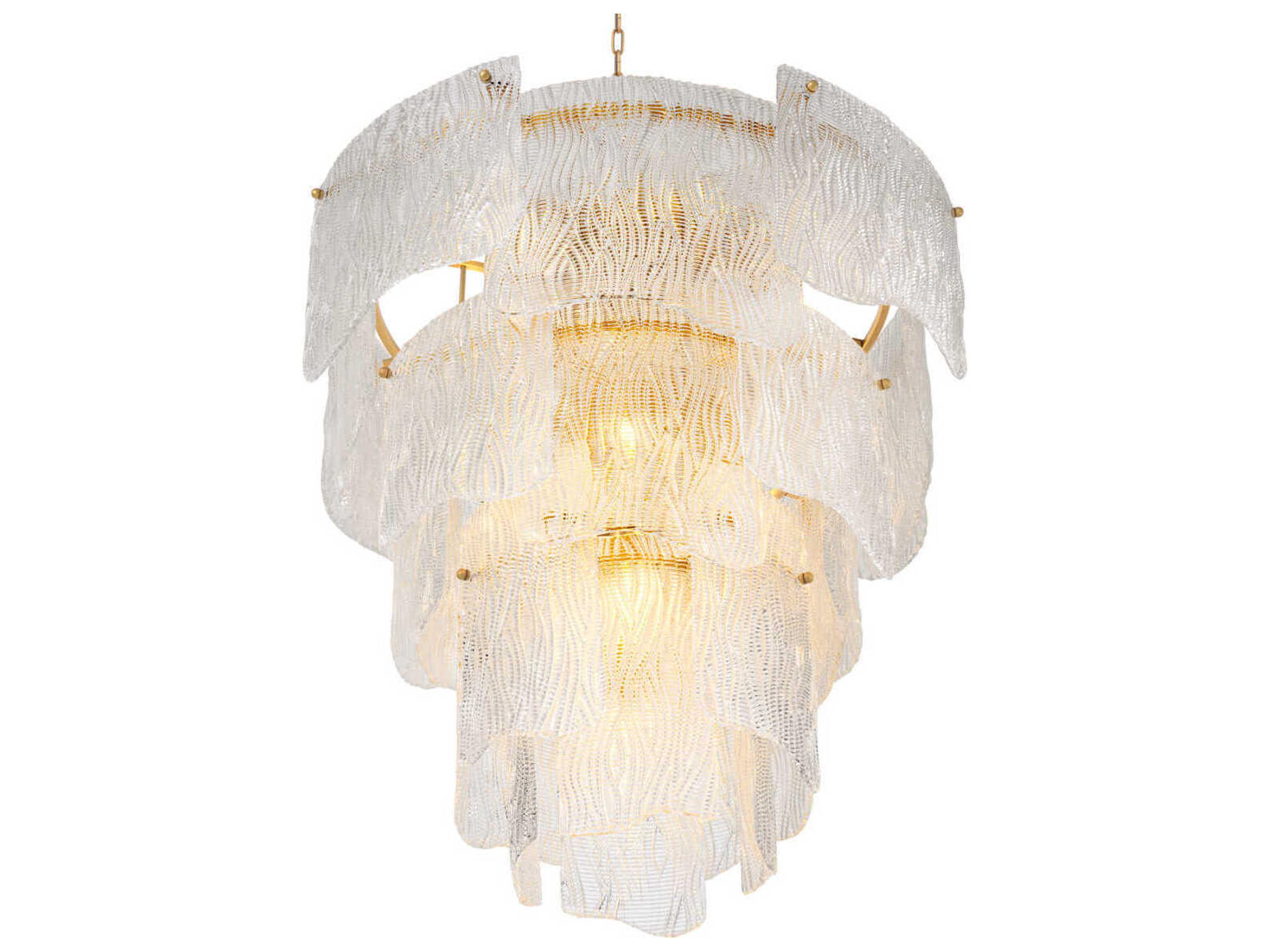 Eichholtz Asinara L Clear Textured Glass Chandelier