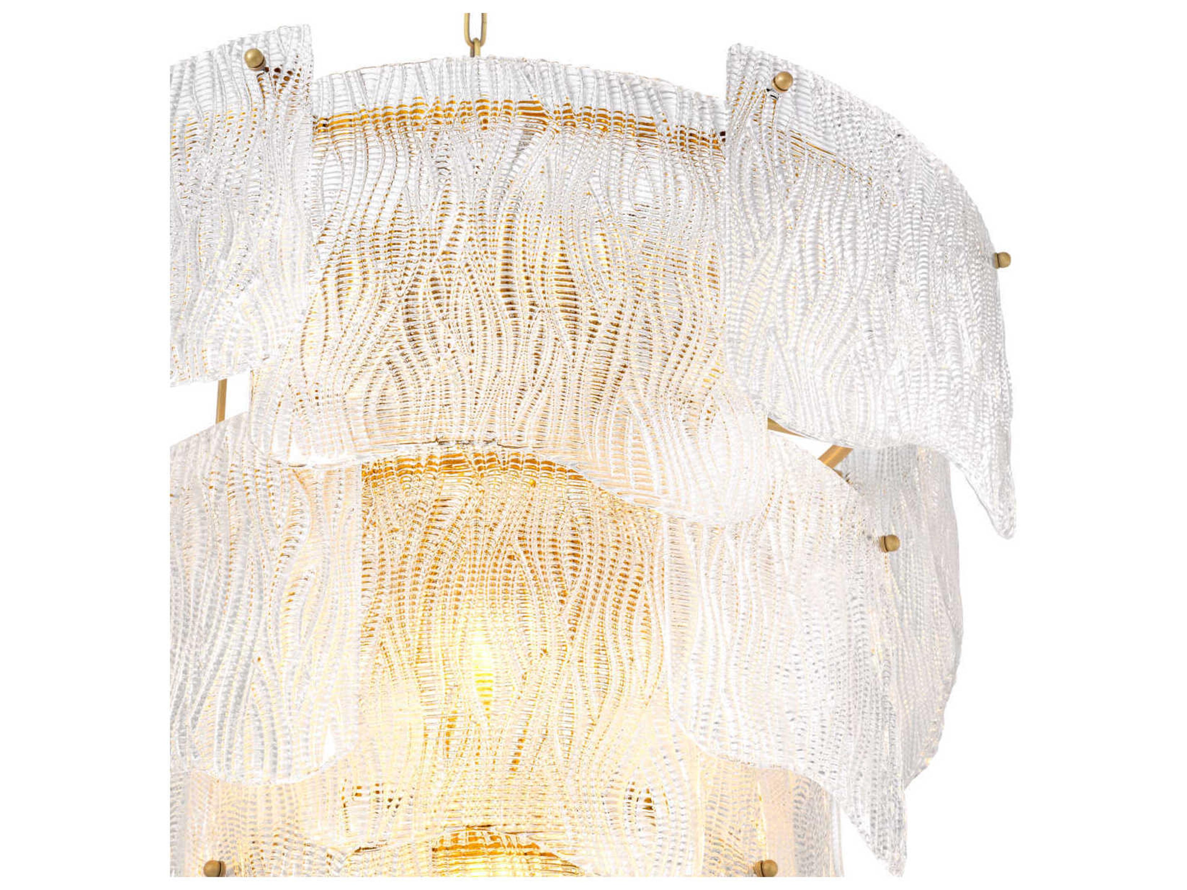 Eichholtz Asinara L Clear Textured Glass Chandelier