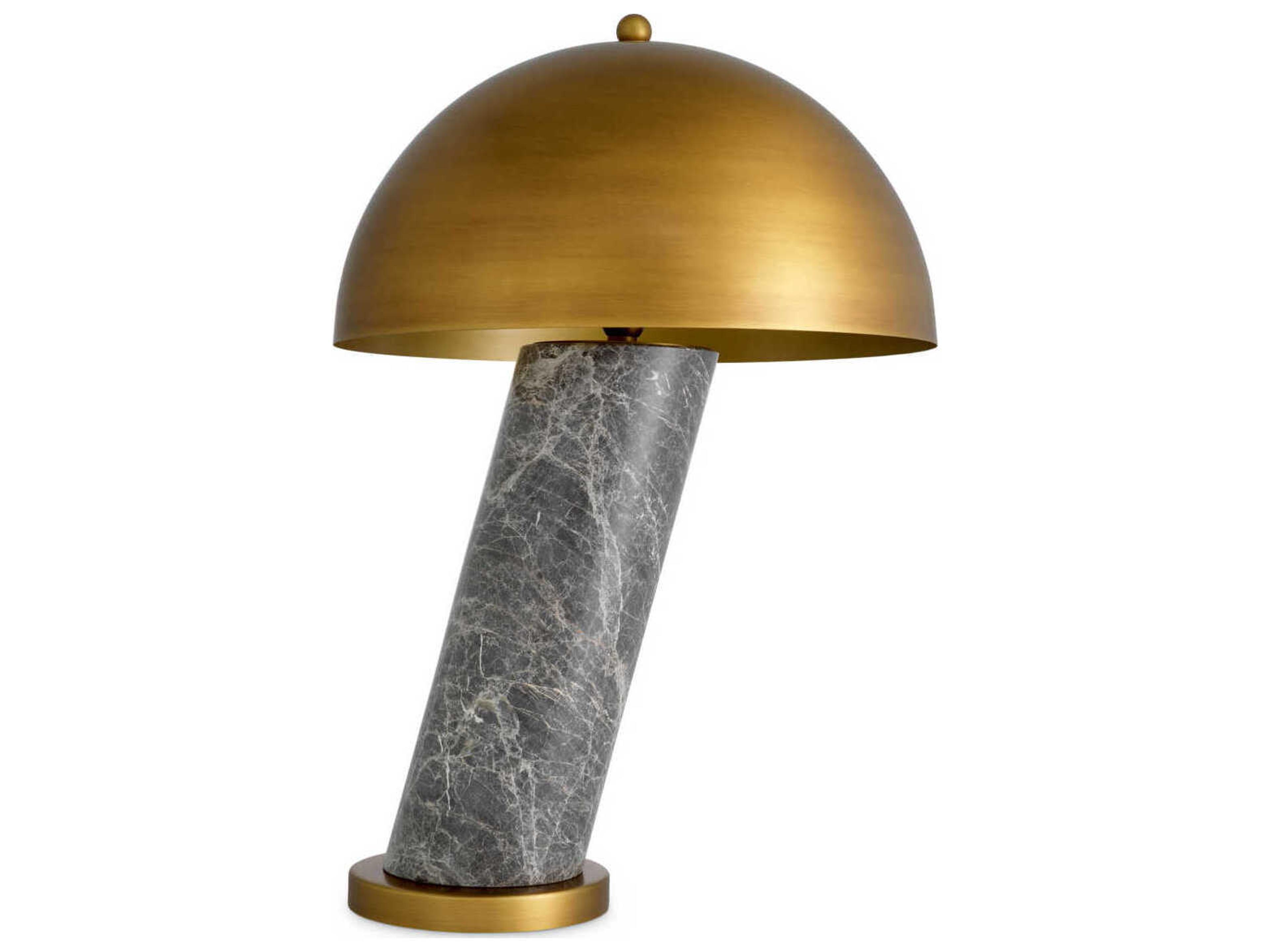 Eichholtz Daniel Grey Marble Antique Brass Table Lamp