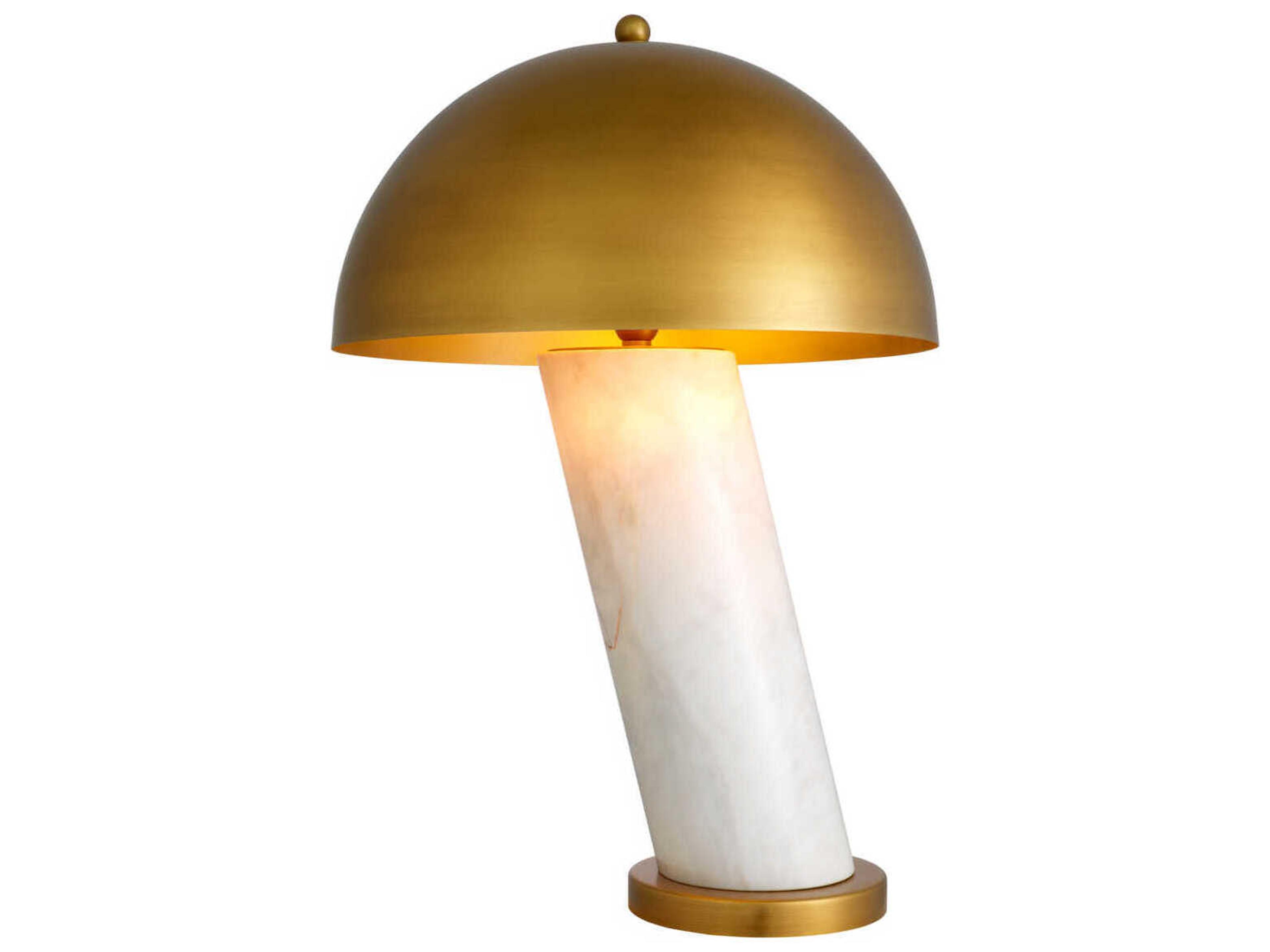 Eichholtz Daniel White Marble Antique Brass Table Lamp