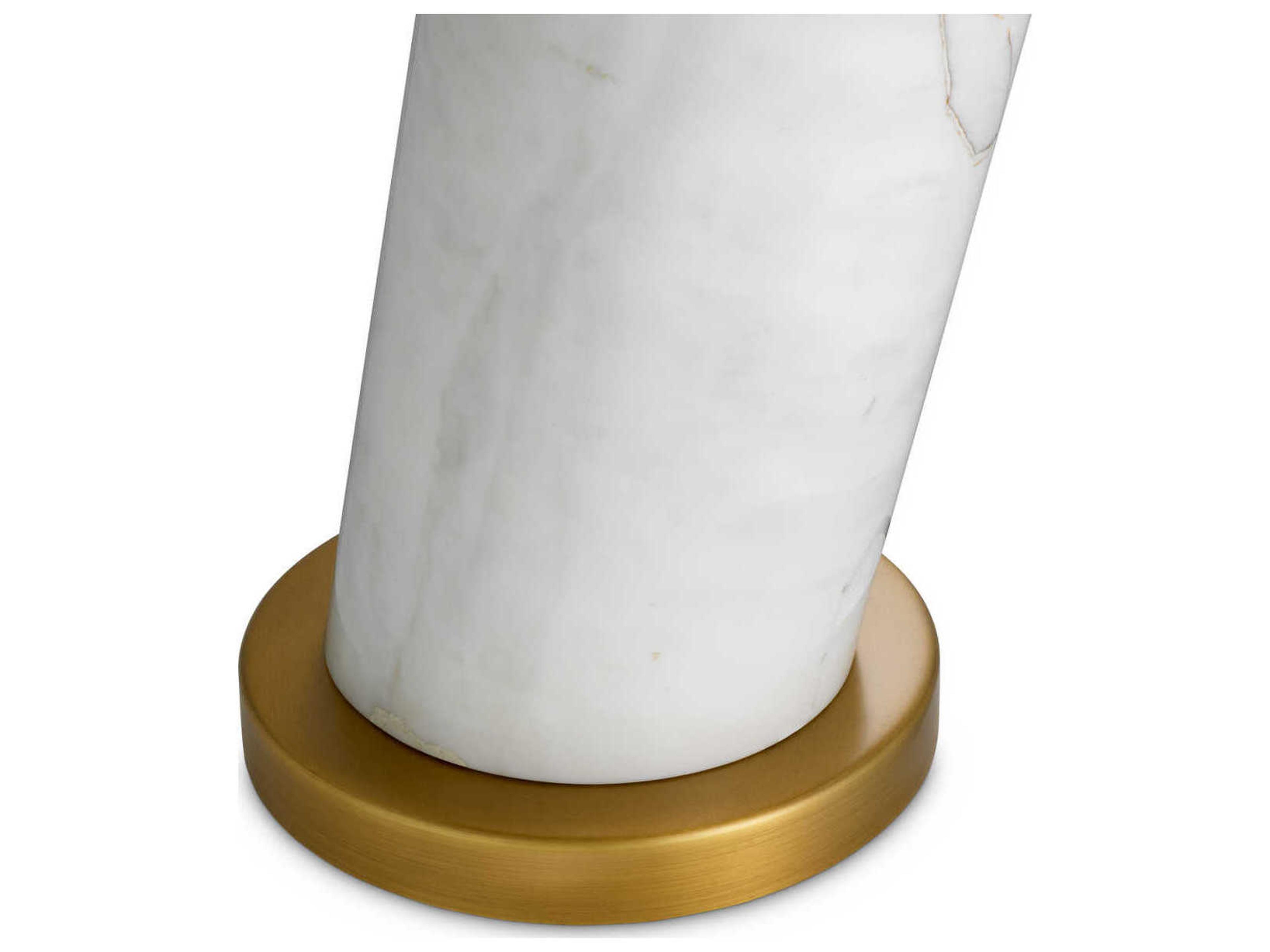 Eichholtz Daniel White Marble Antique Brass Table Lamp