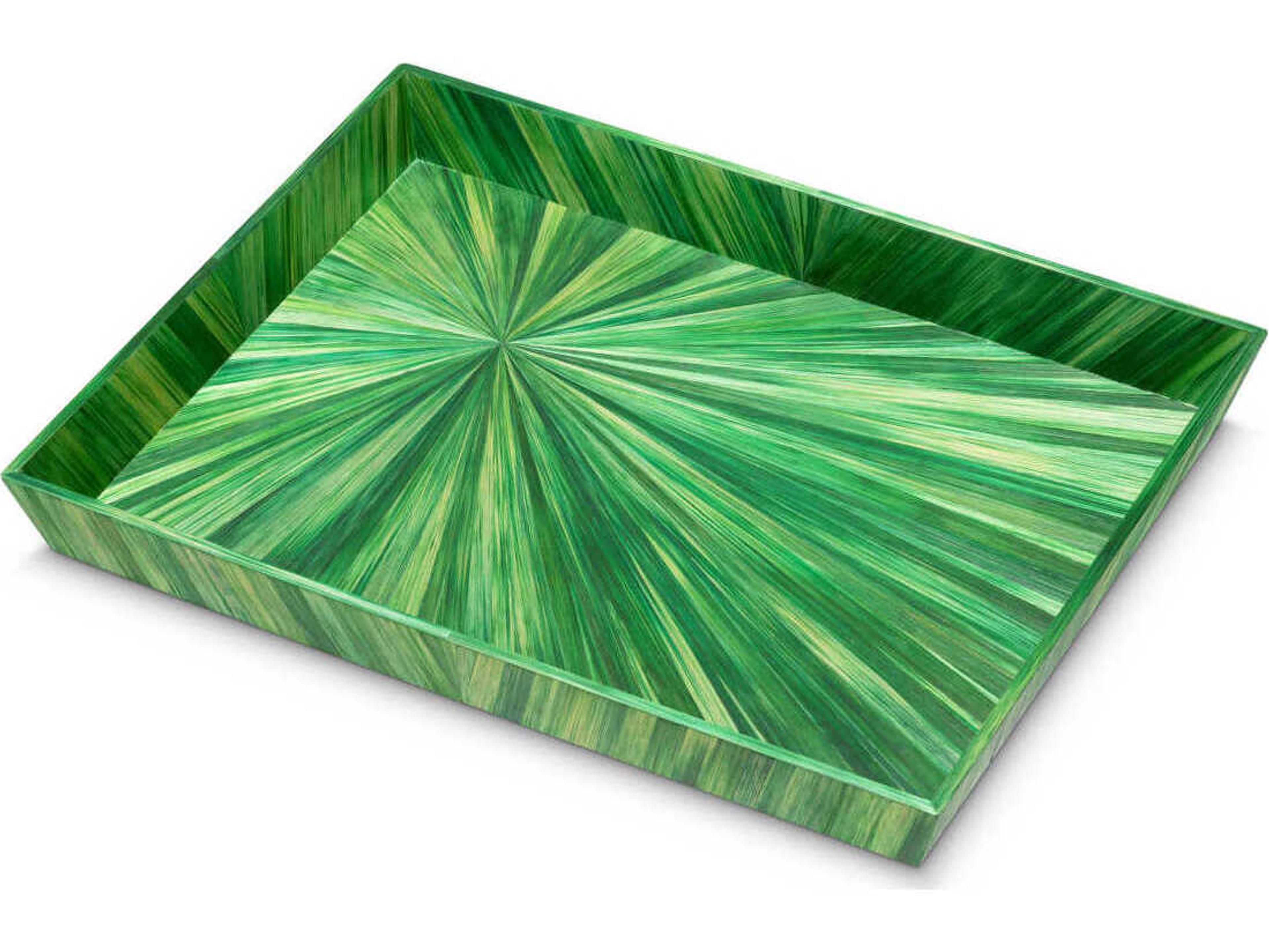 Eichholtz Harvard L Straw Marquetry Green Desk Tray