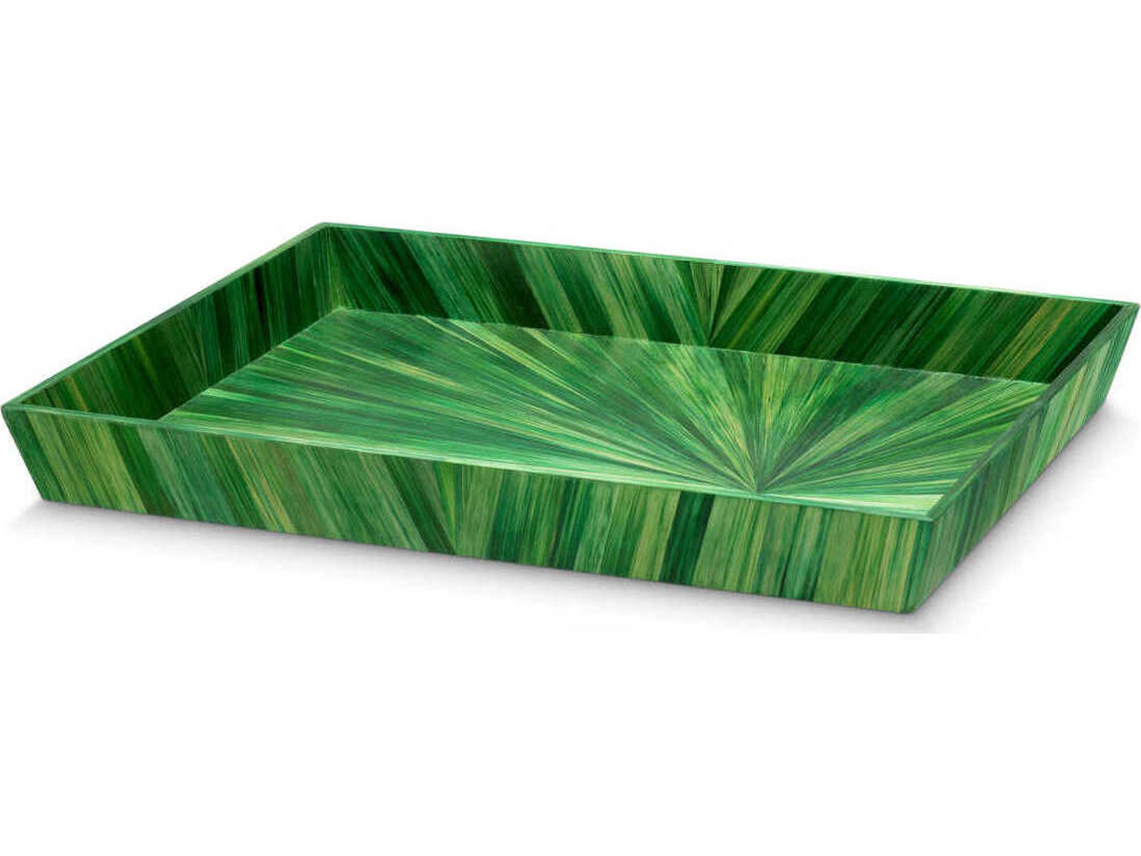 Eichholtz Harvard L Straw Marquetry Green Desk Tray