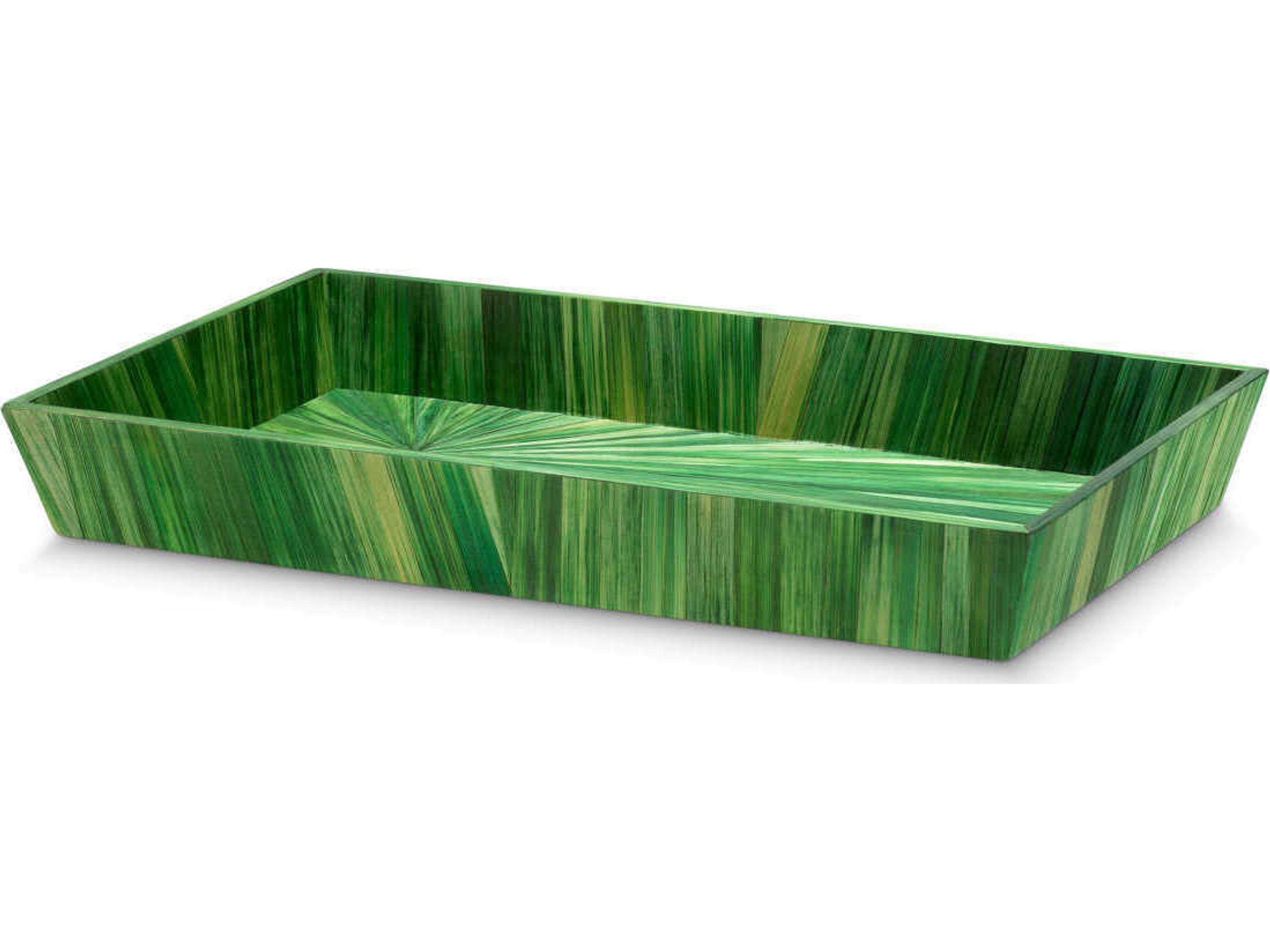 Harvard S Straw Marquetry Green Desk Tray