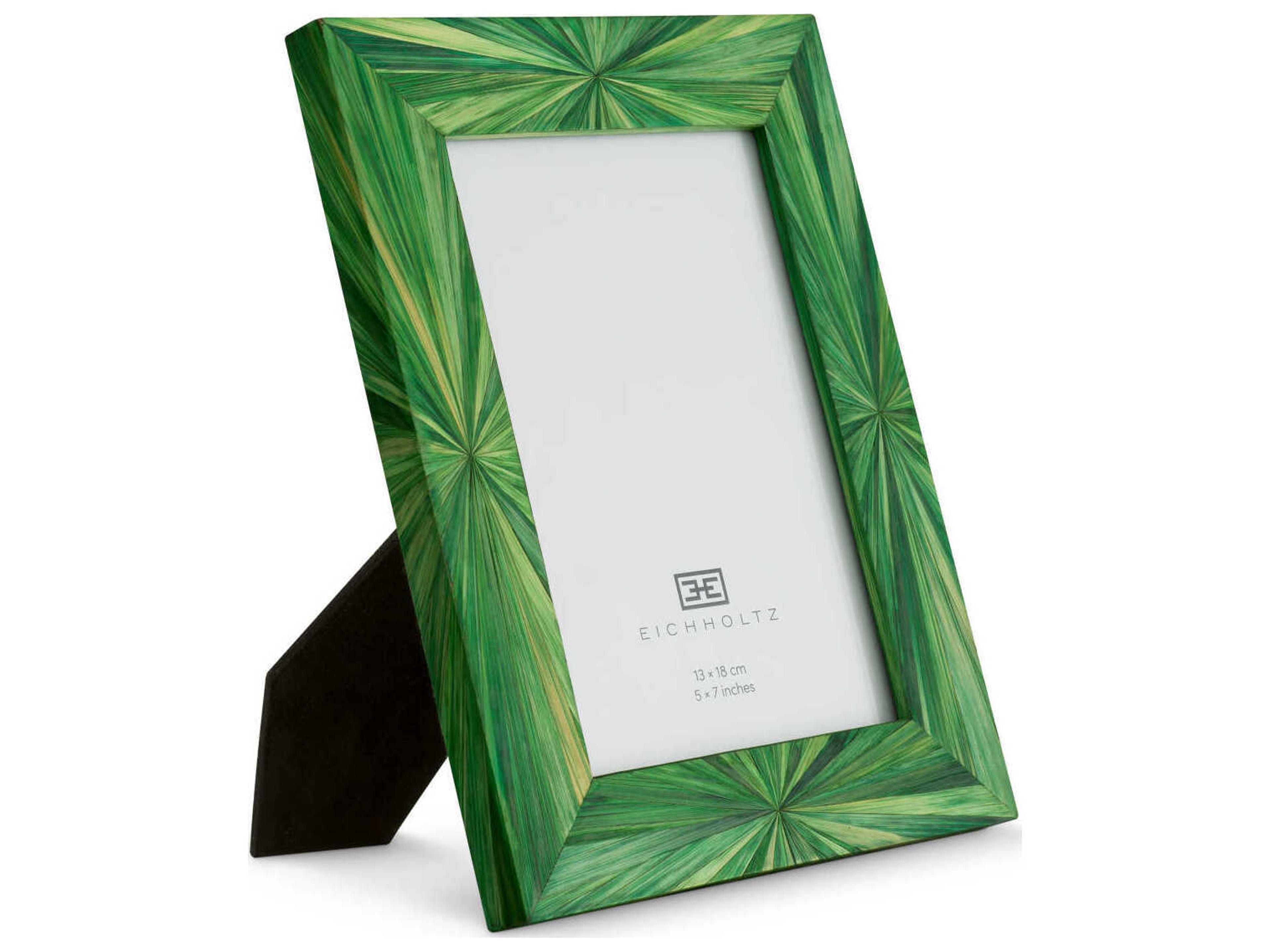 Harvard L Straw Marquetry Green Picture Frame