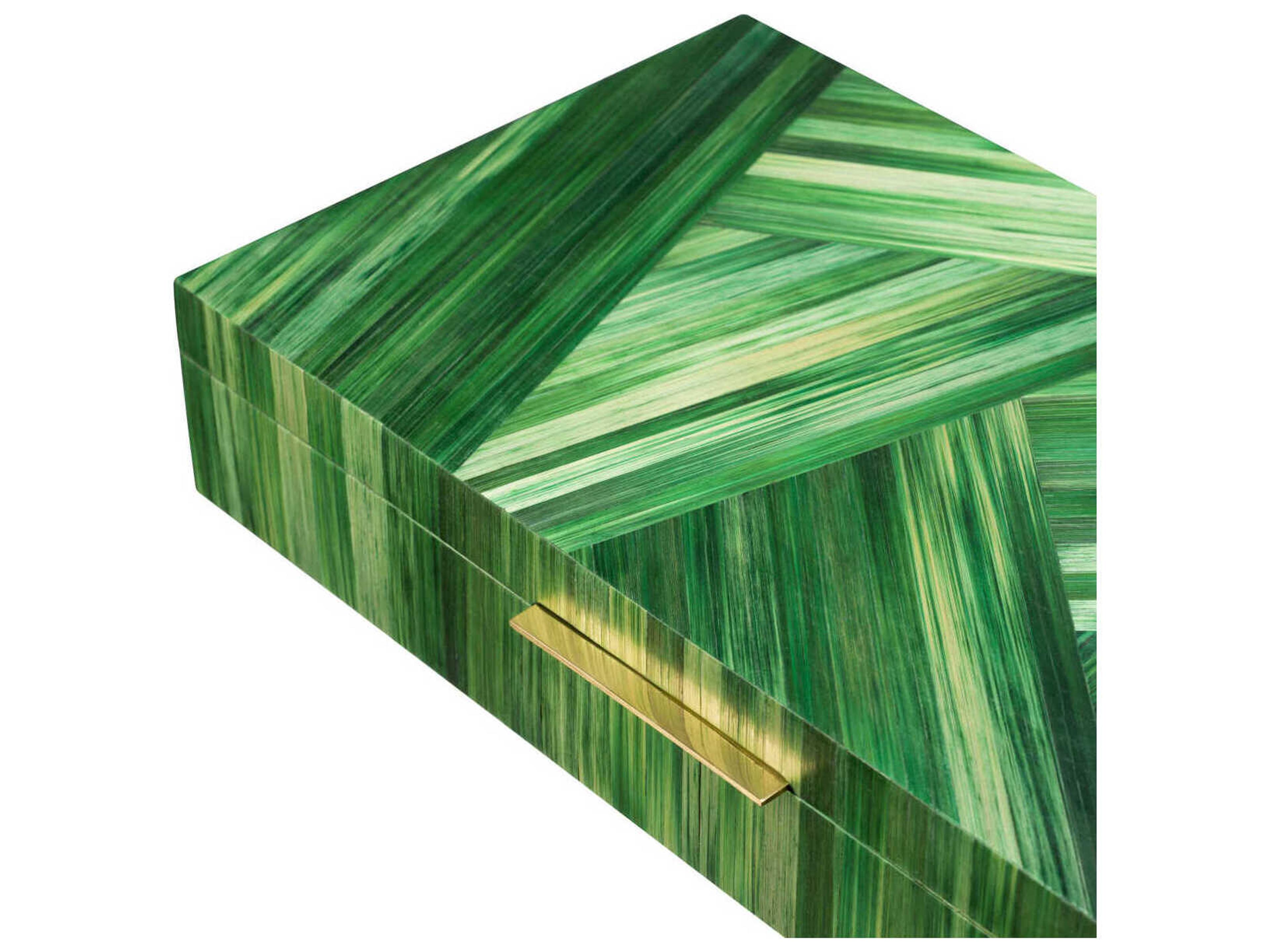 Eichholtz Harvard Straw Marquetry Green Box