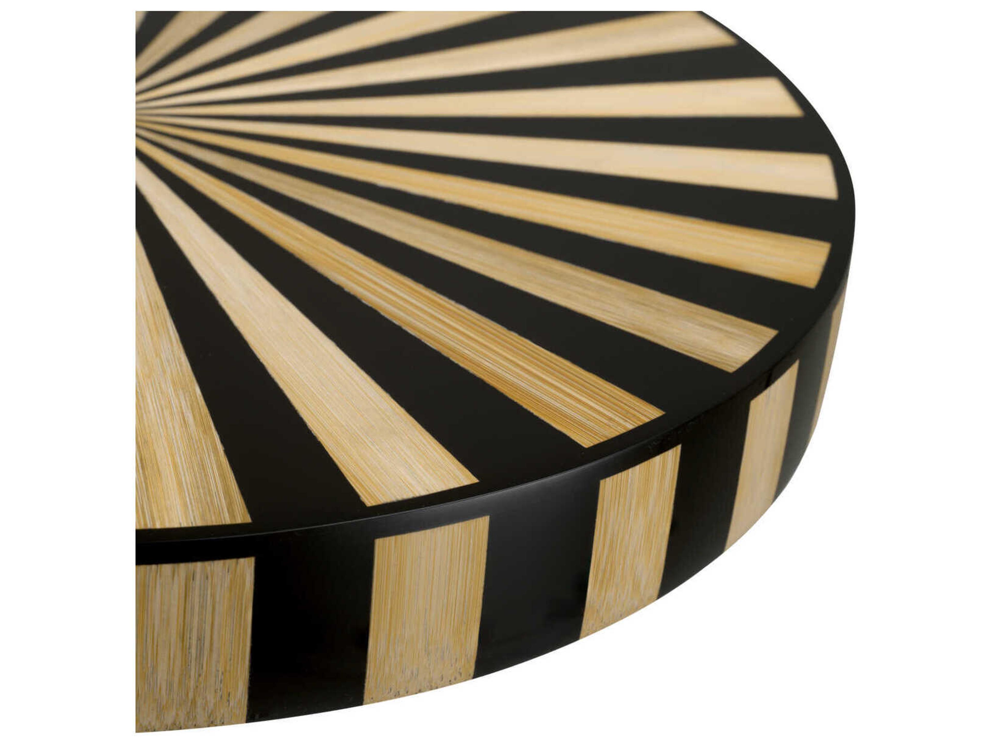 Eichholtz Albany Antique Brass Marquetry Top Side Table