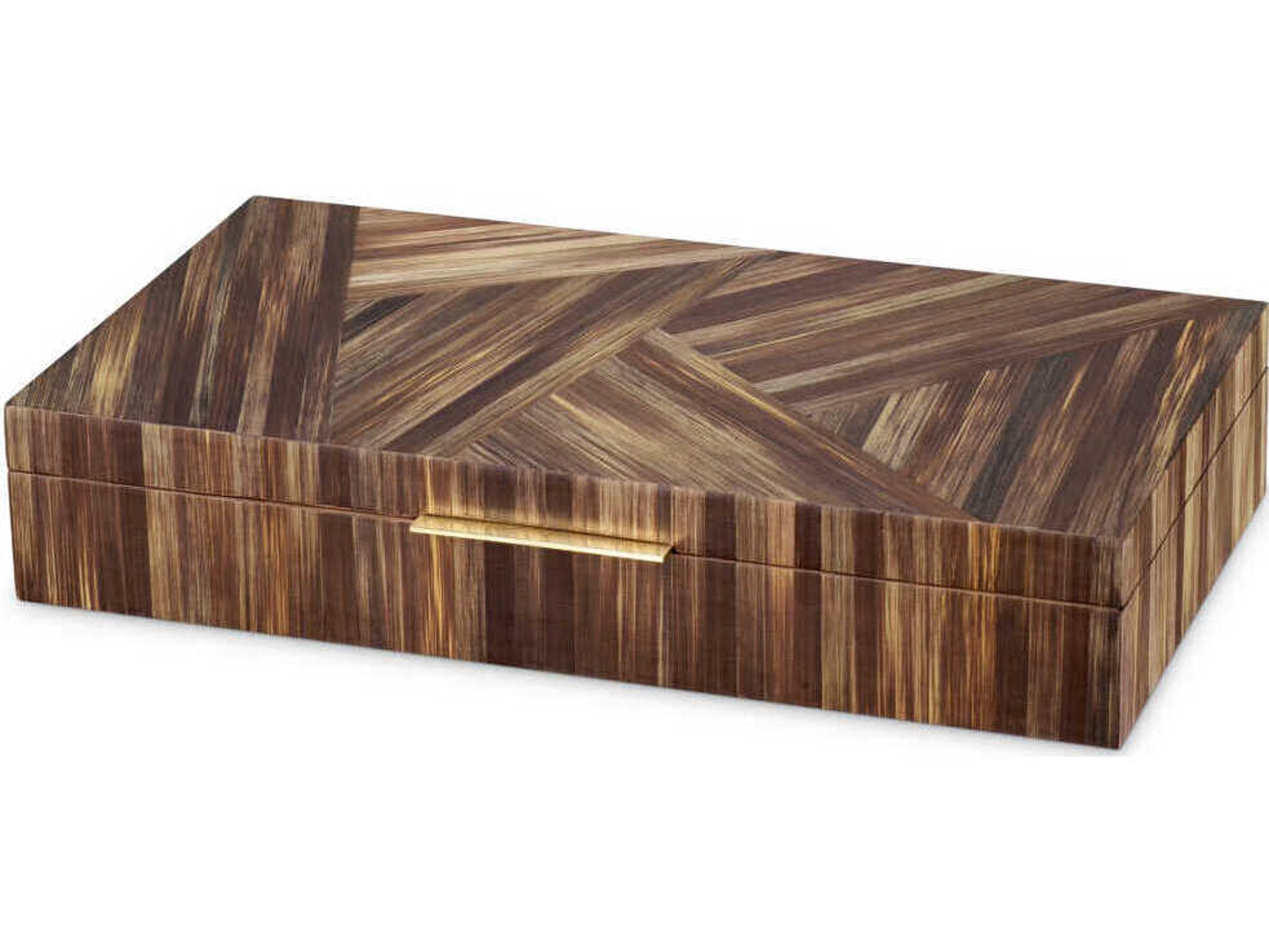 Eichholtz Harvard Straw Marquetry Brown Box