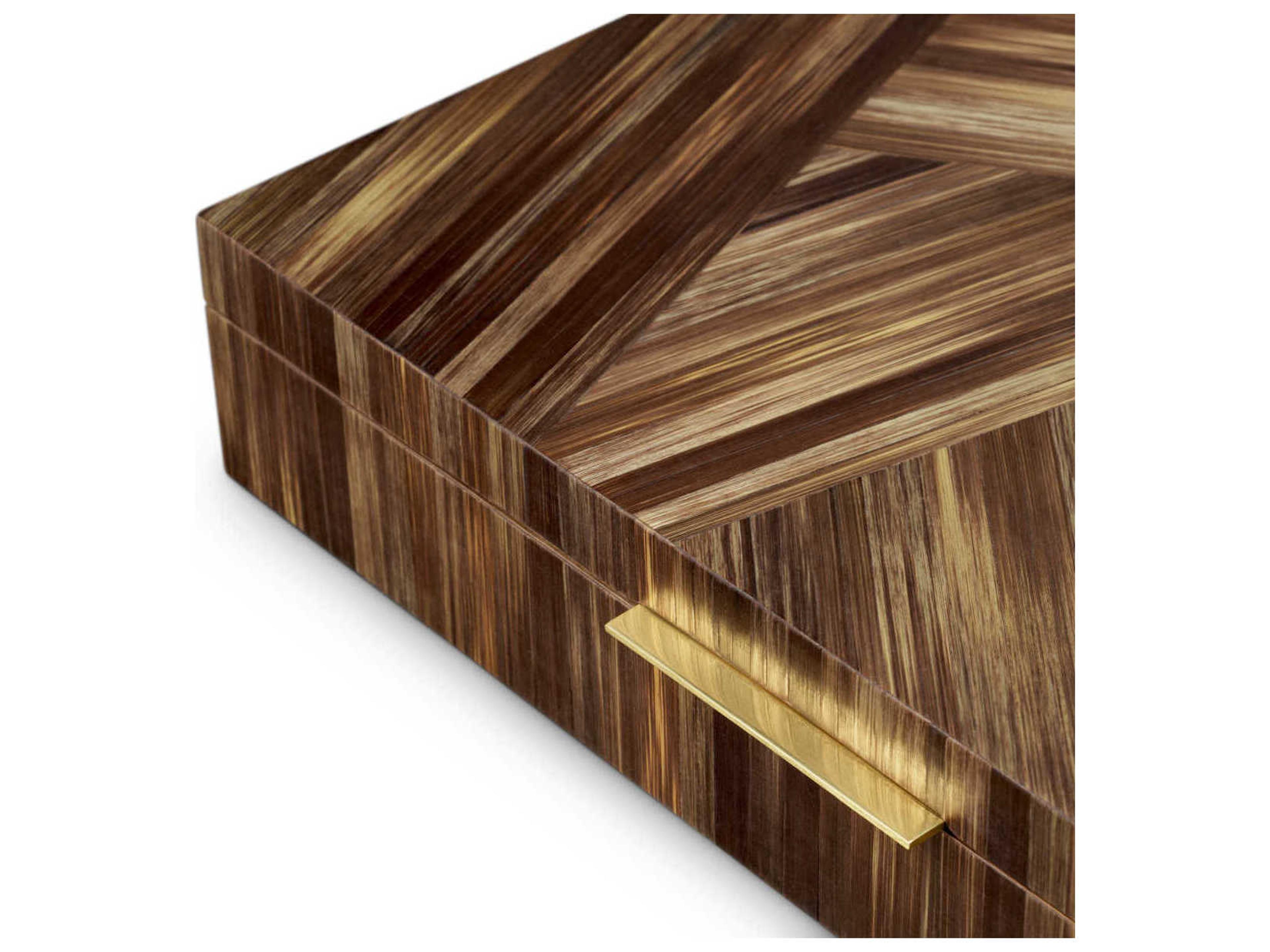 Eichholtz Harvard Straw Marquetry Brown Box
