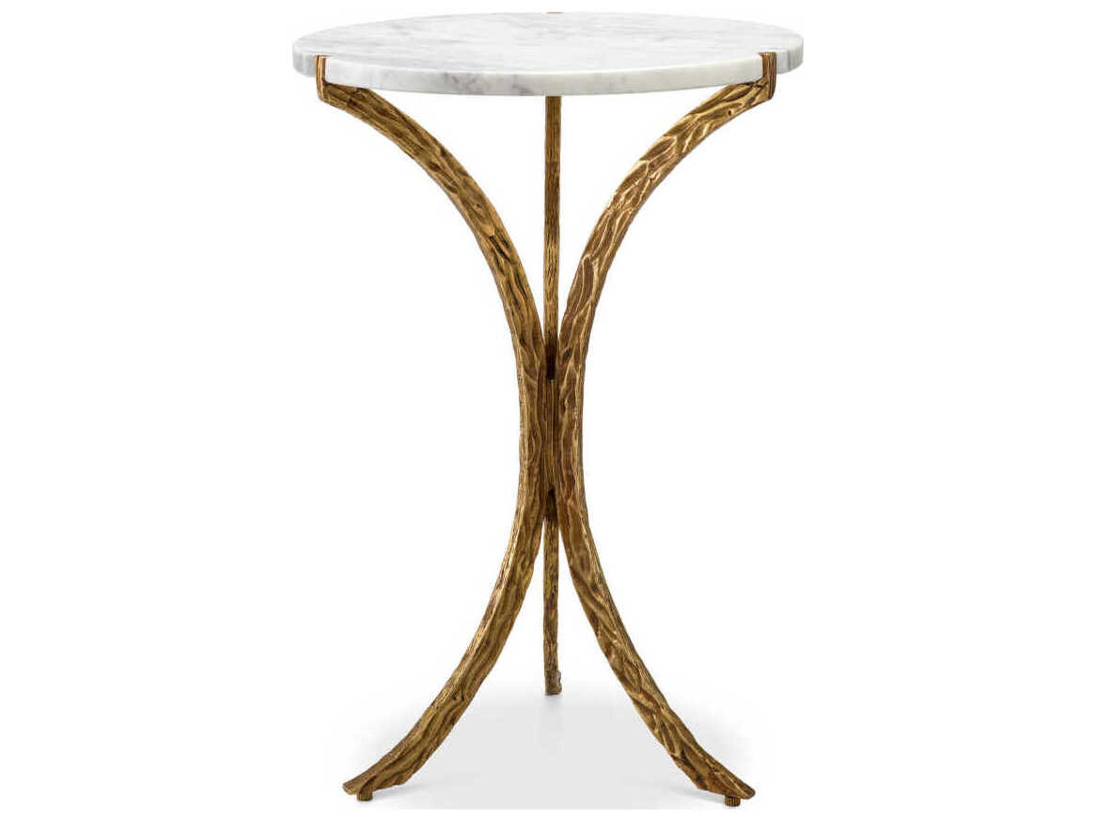 Eichholtz Emmeline Vintage Brass White Marble Side Table