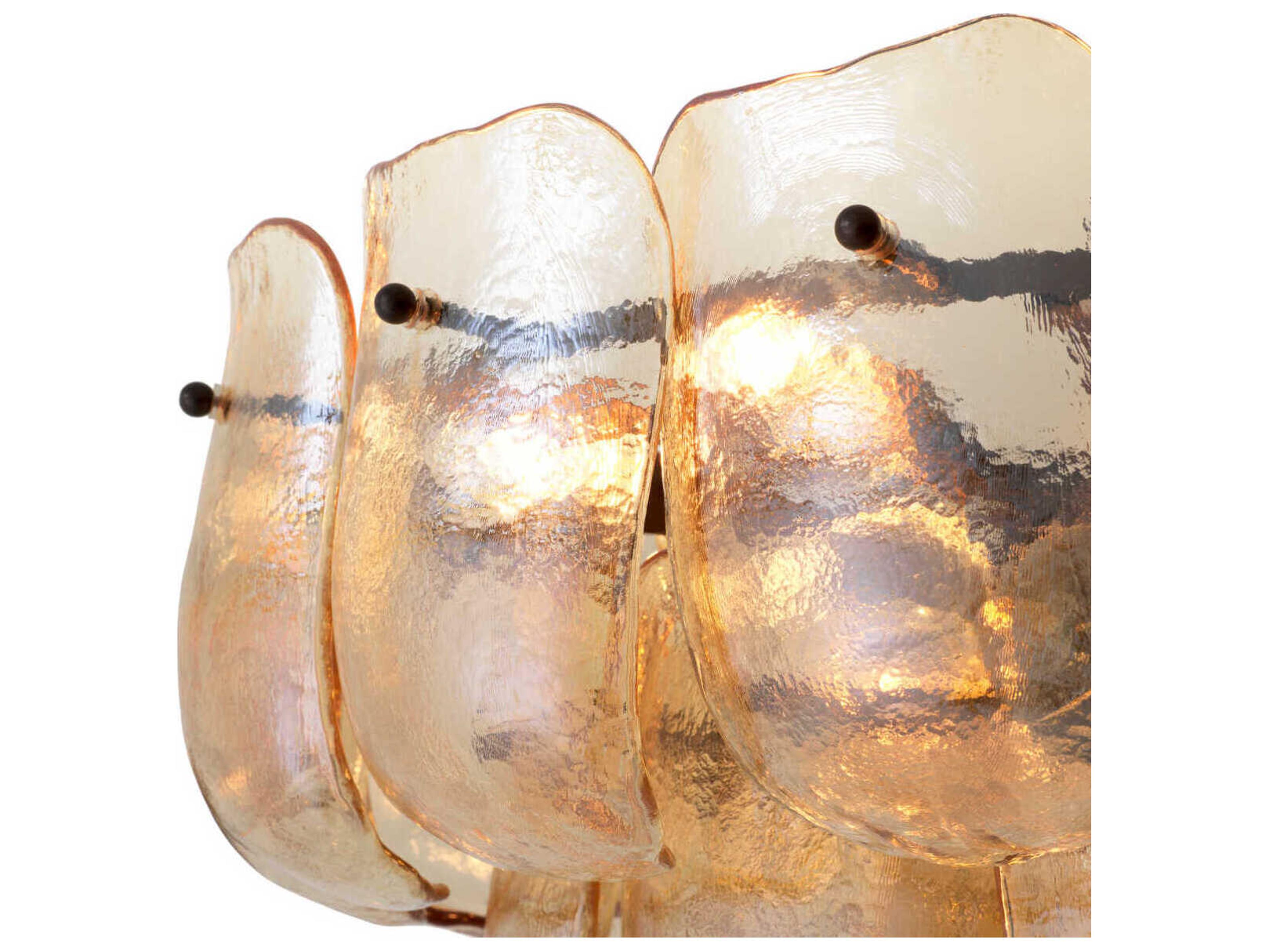 Eichholtz Gustave Champagne Colored Glass Chandelier