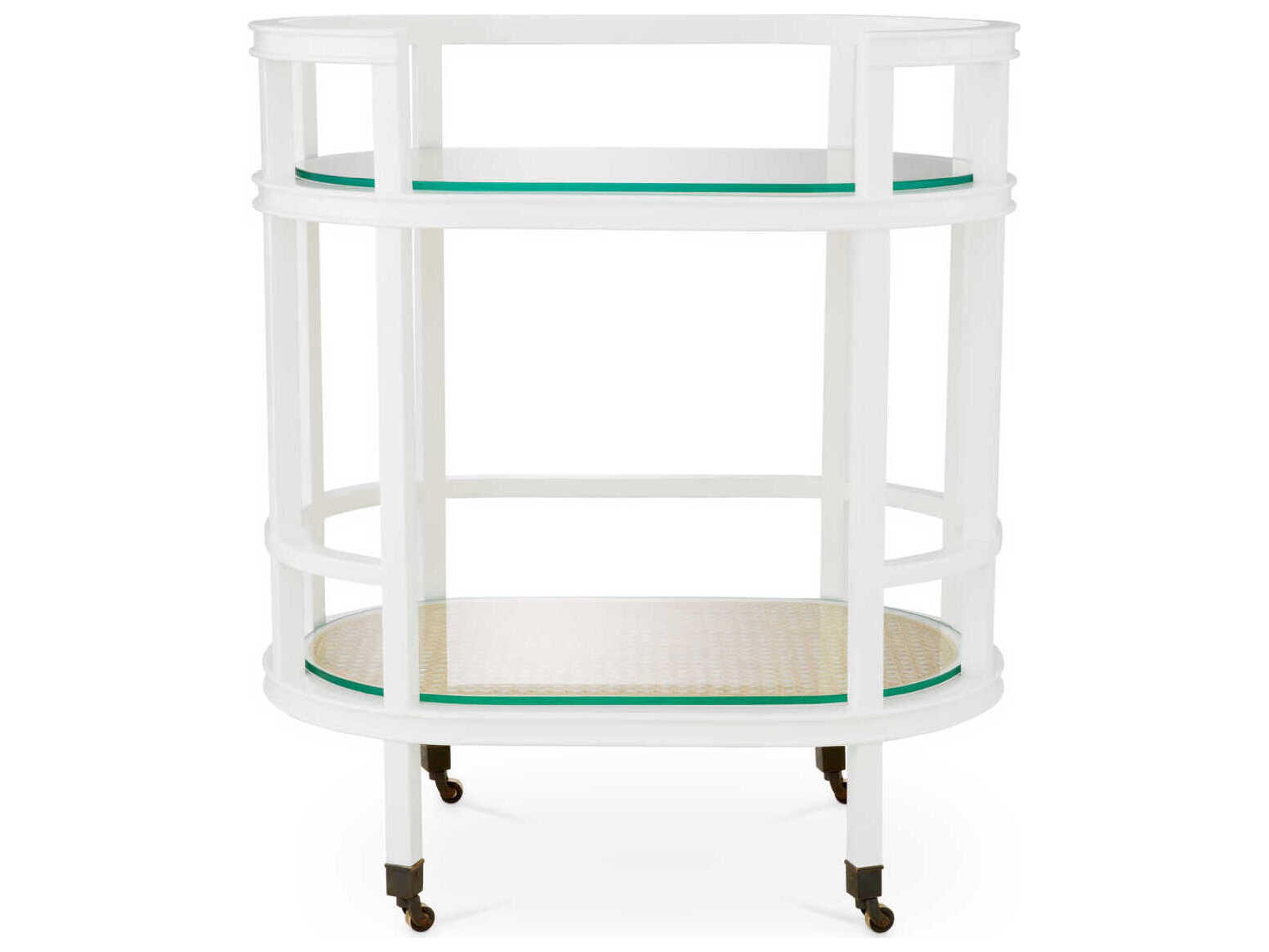 Eichholtz Bahamas Piano White Natural Cane Trolley