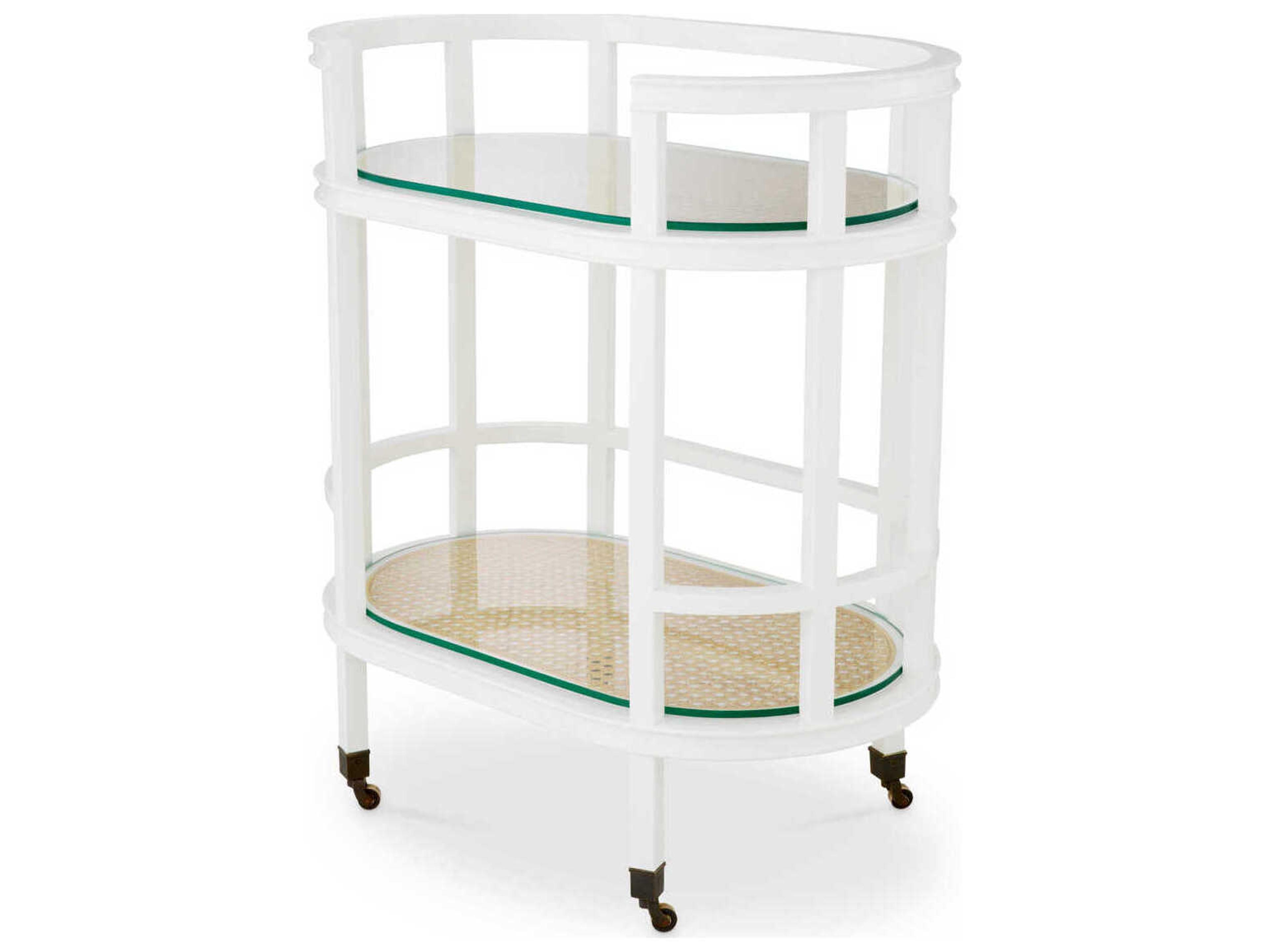 Eichholtz Bahamas Piano White Natural Cane Trolley