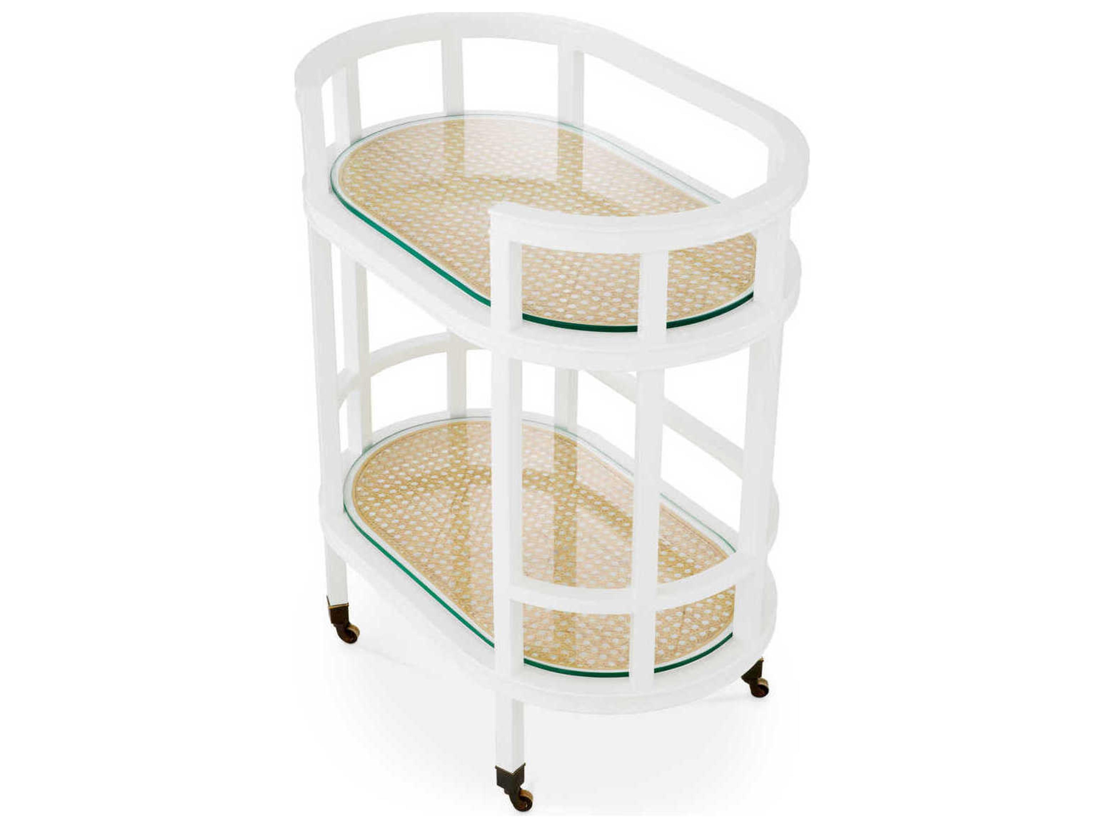 Eichholtz Bahamas Piano White Natural Cane Trolley