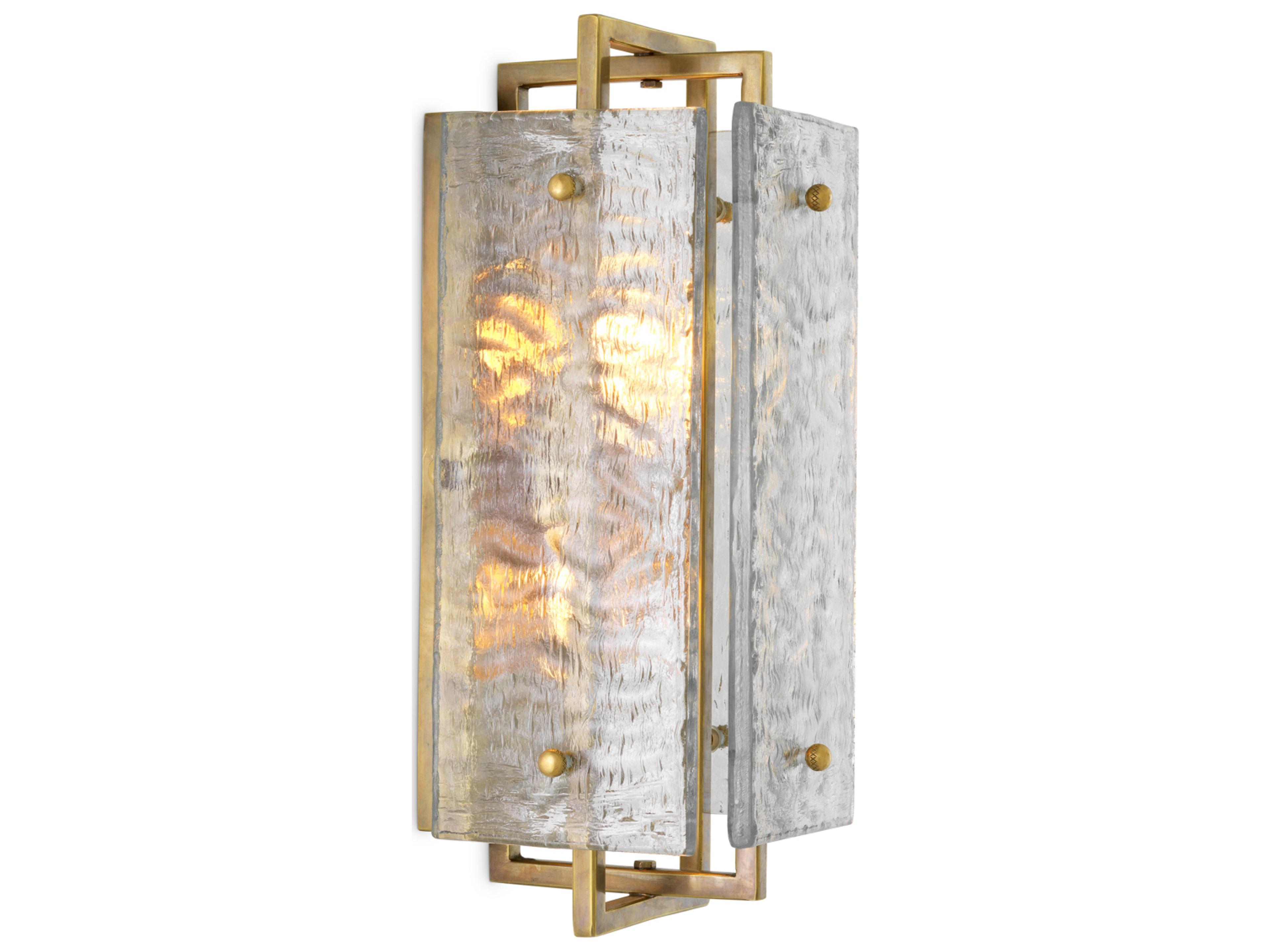 Vintage Brass X Handmade Glass Wall Sconce