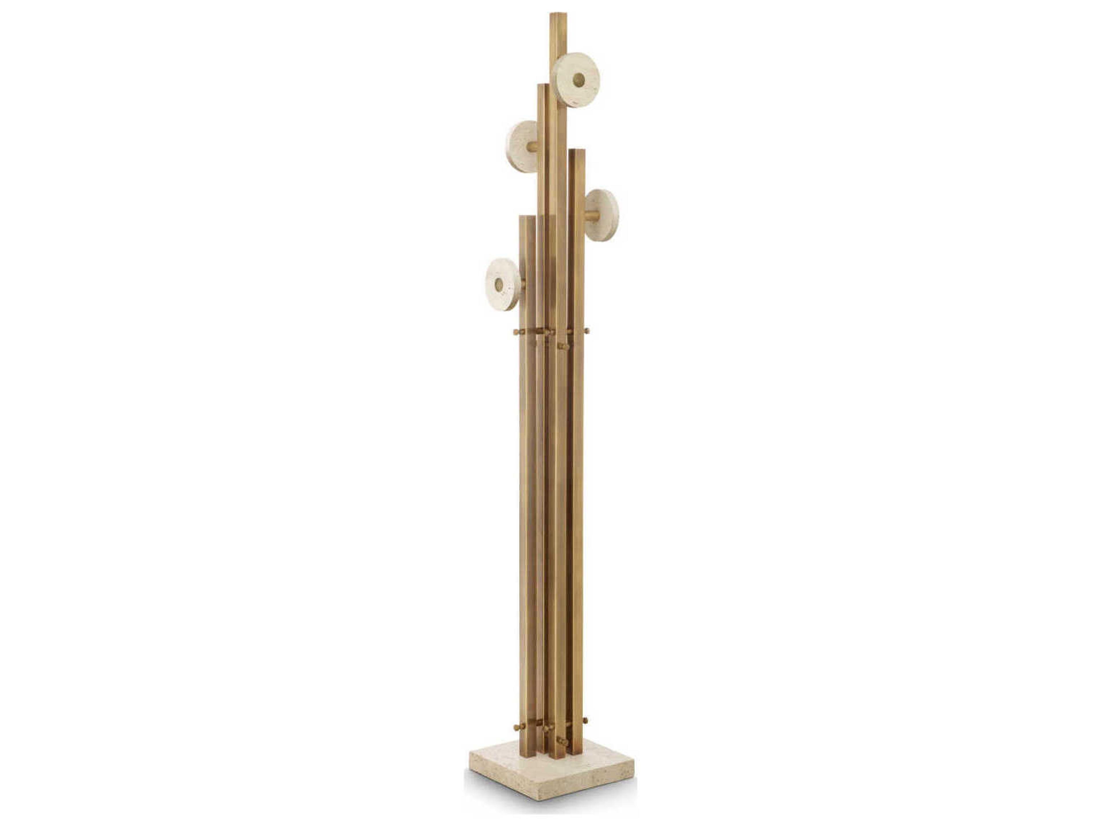 Eichholtz Amadora Vintage Brass Travertine Coatrack