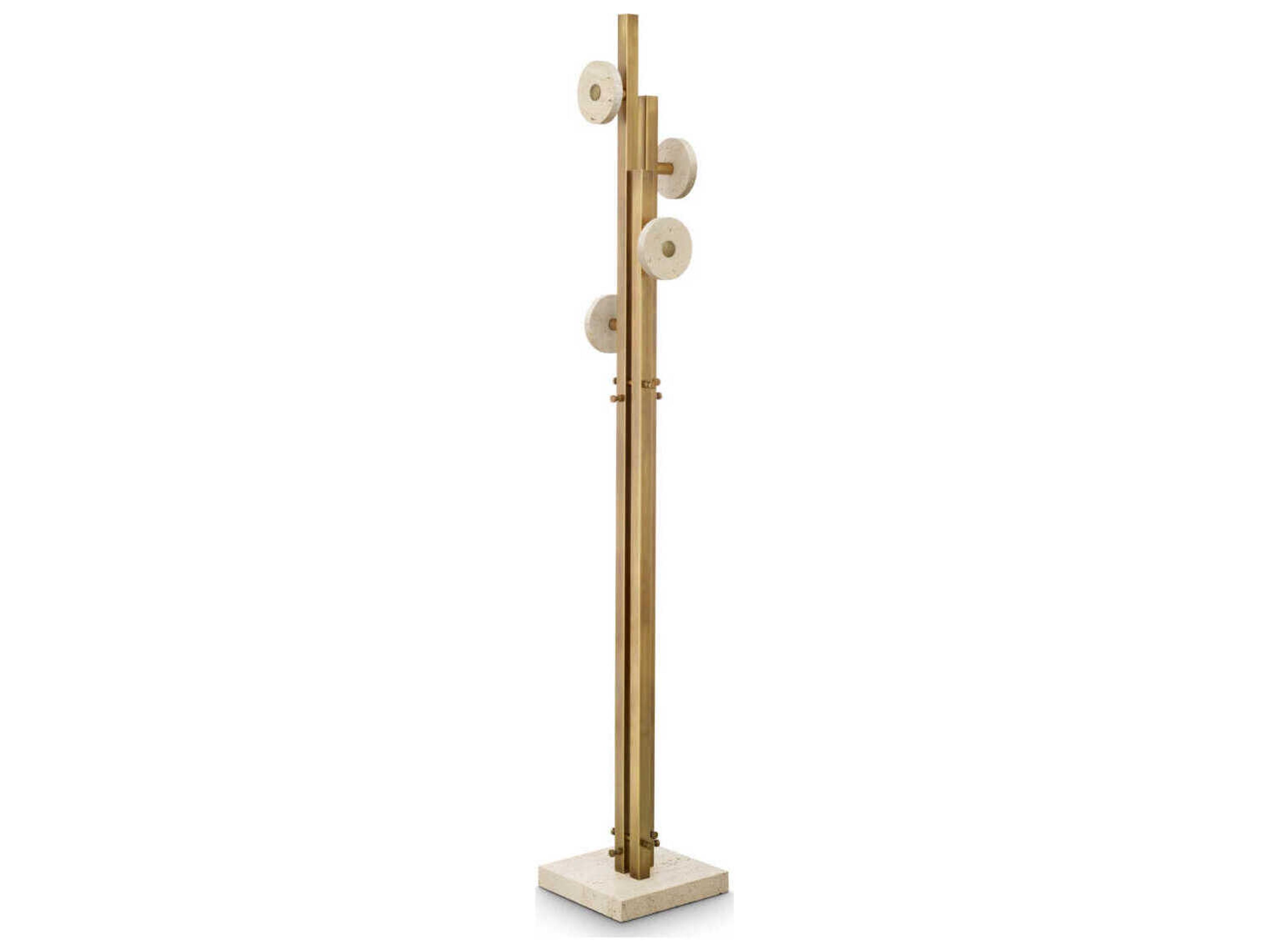 Eichholtz Amadora Vintage Brass Travertine Coatrack