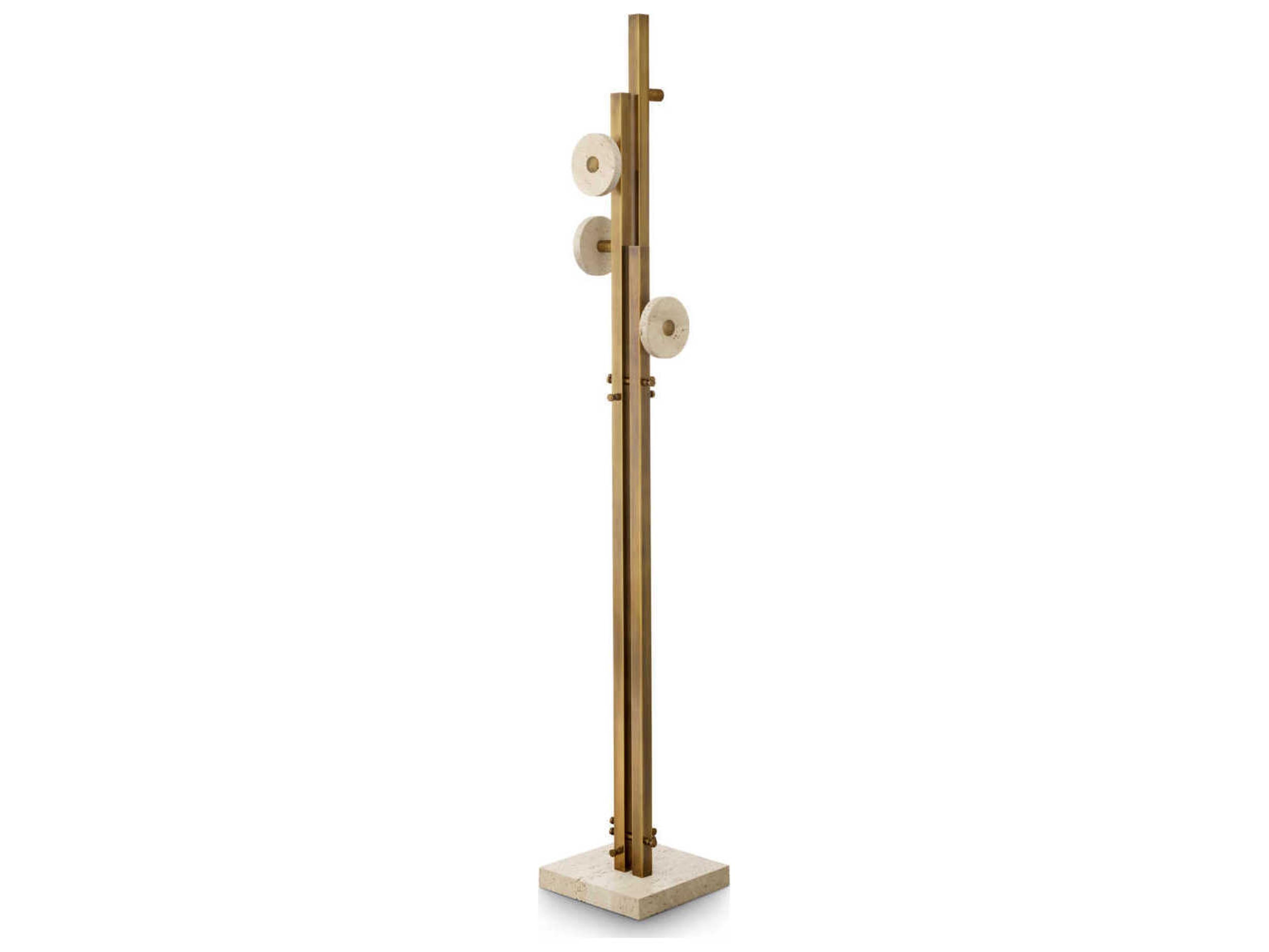 Eichholtz Amadora Vintage Brass Travertine Coatrack