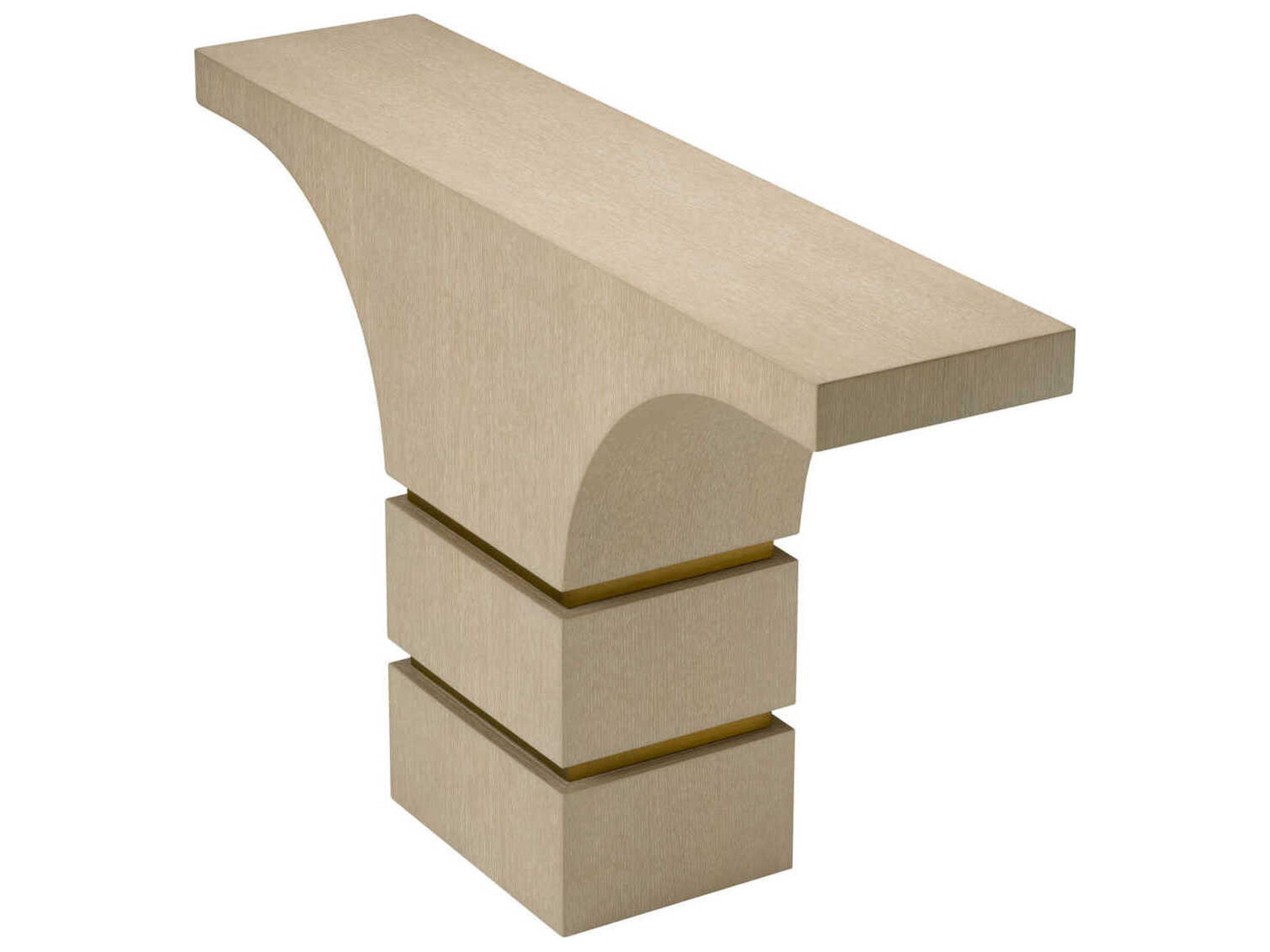 Eichholtz Vauban Washed Oak Veneer Brushed Brass Console Table