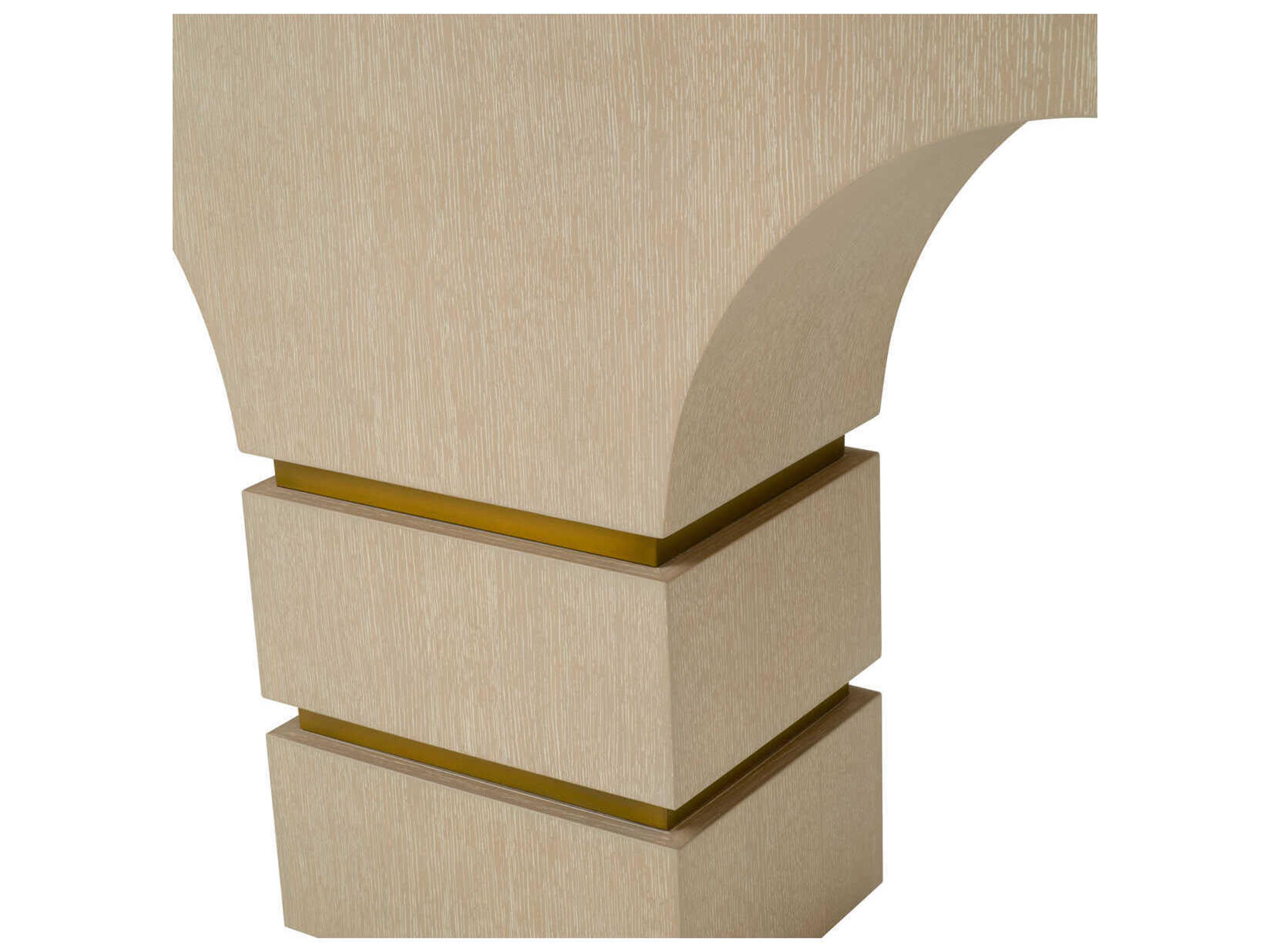 Eichholtz Vauban Washed Oak Veneer Brushed Brass Console Table