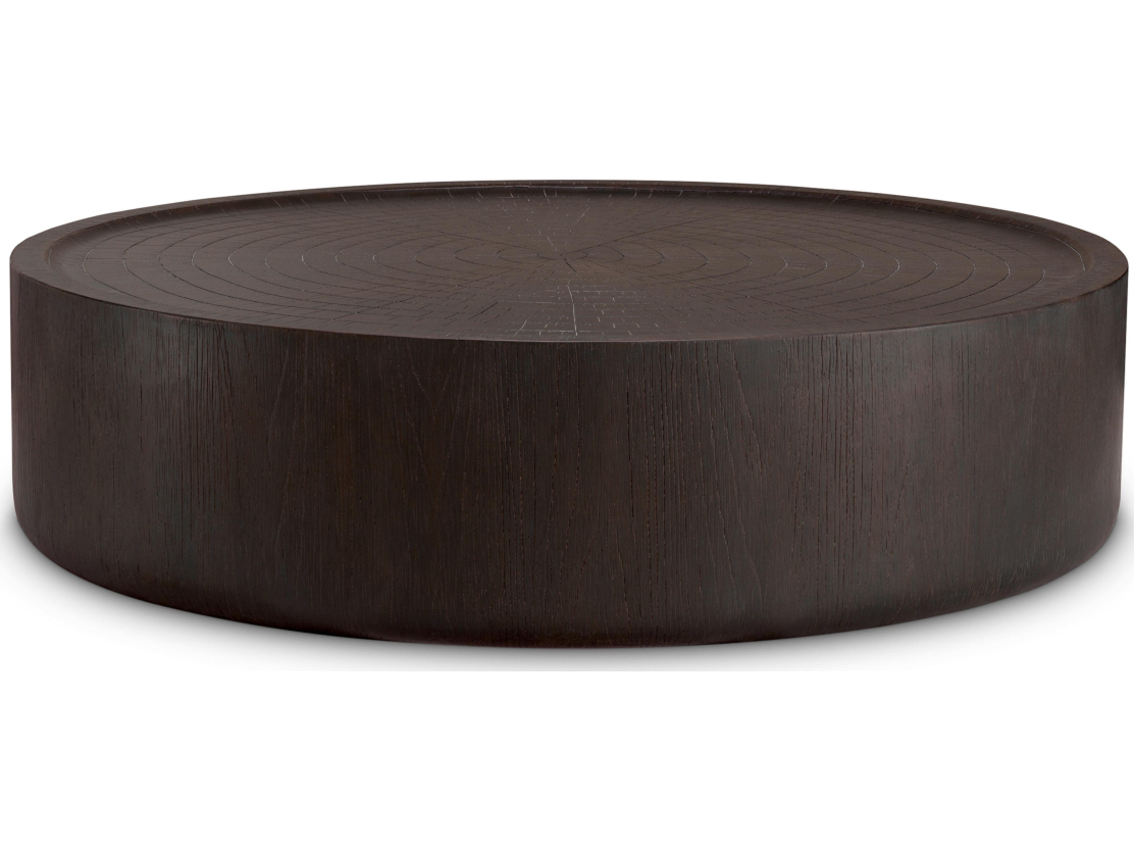 Round Wood Dark Brown Coffee Table