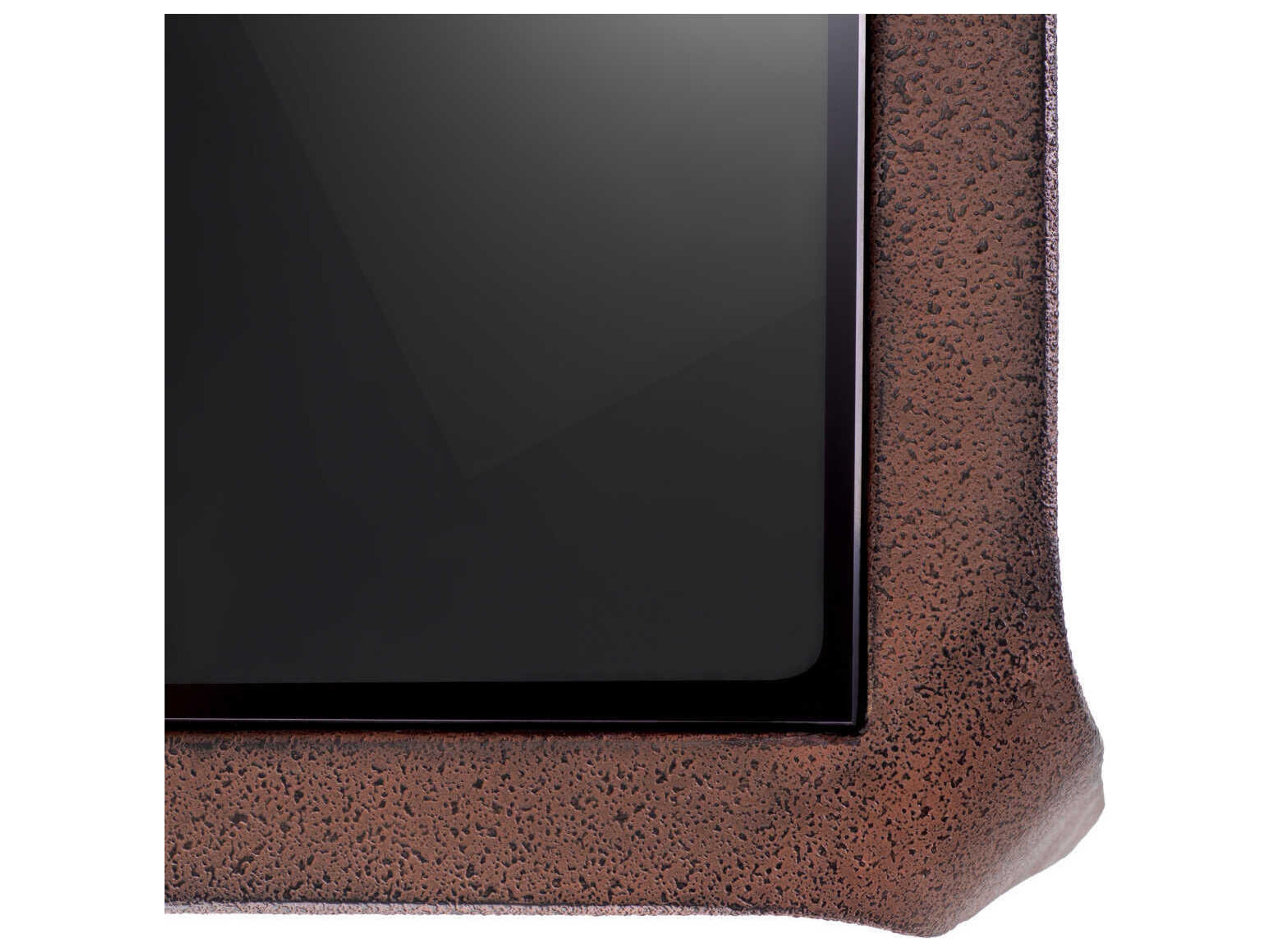 Eichholtz Quentin Oxidized Look Black Glass Side Table