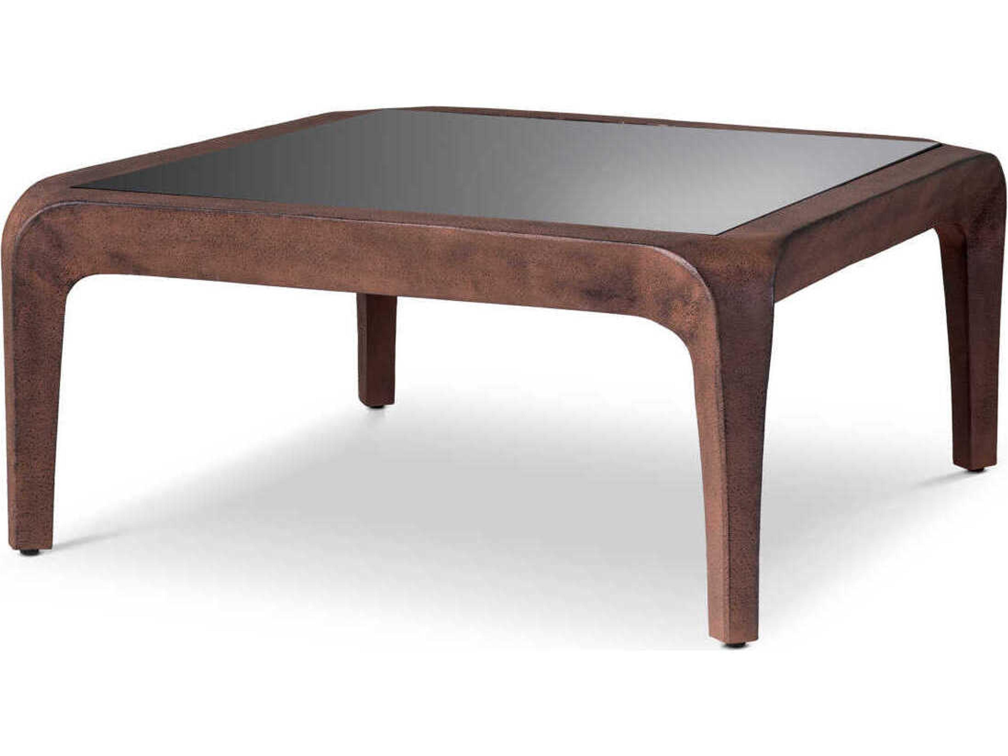 Quentin Oxidized Look Black Glass Coffee Table
