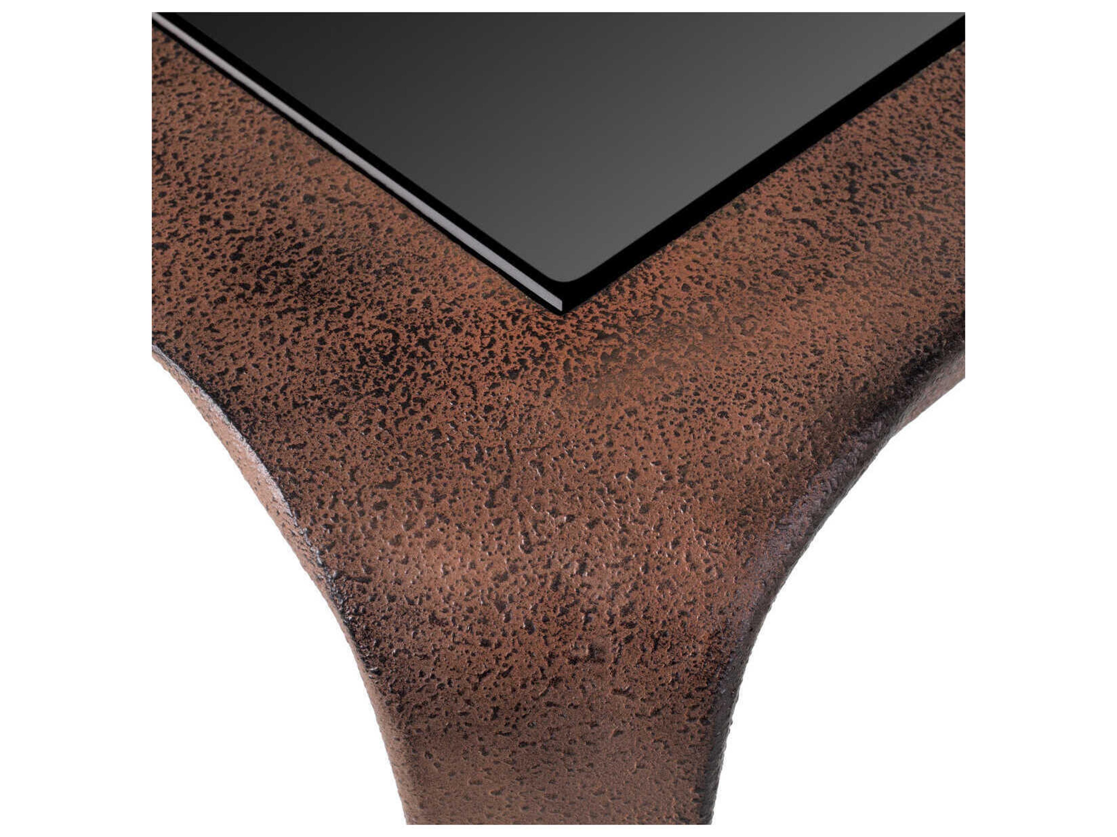 Eichholtz Quentin Oxidized Look Black Glass Coffee Table