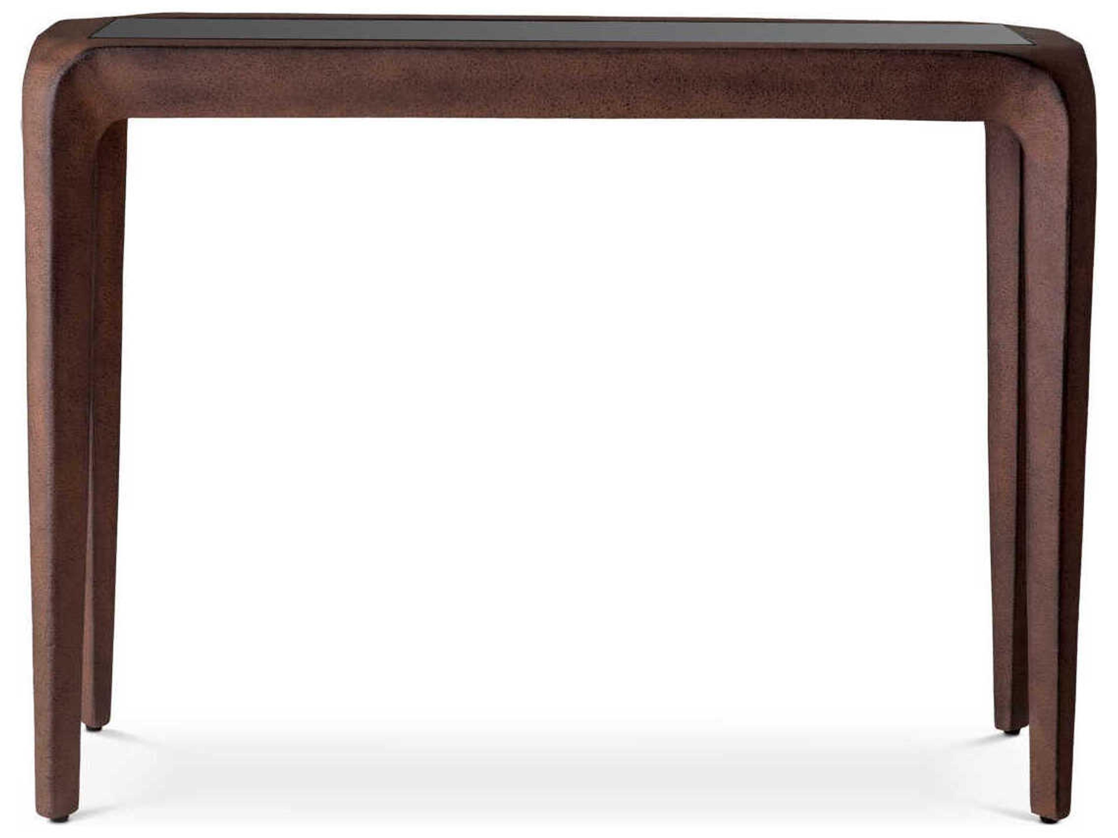 Eichholtz Quentin Oxidized Look Black Glass Console Table