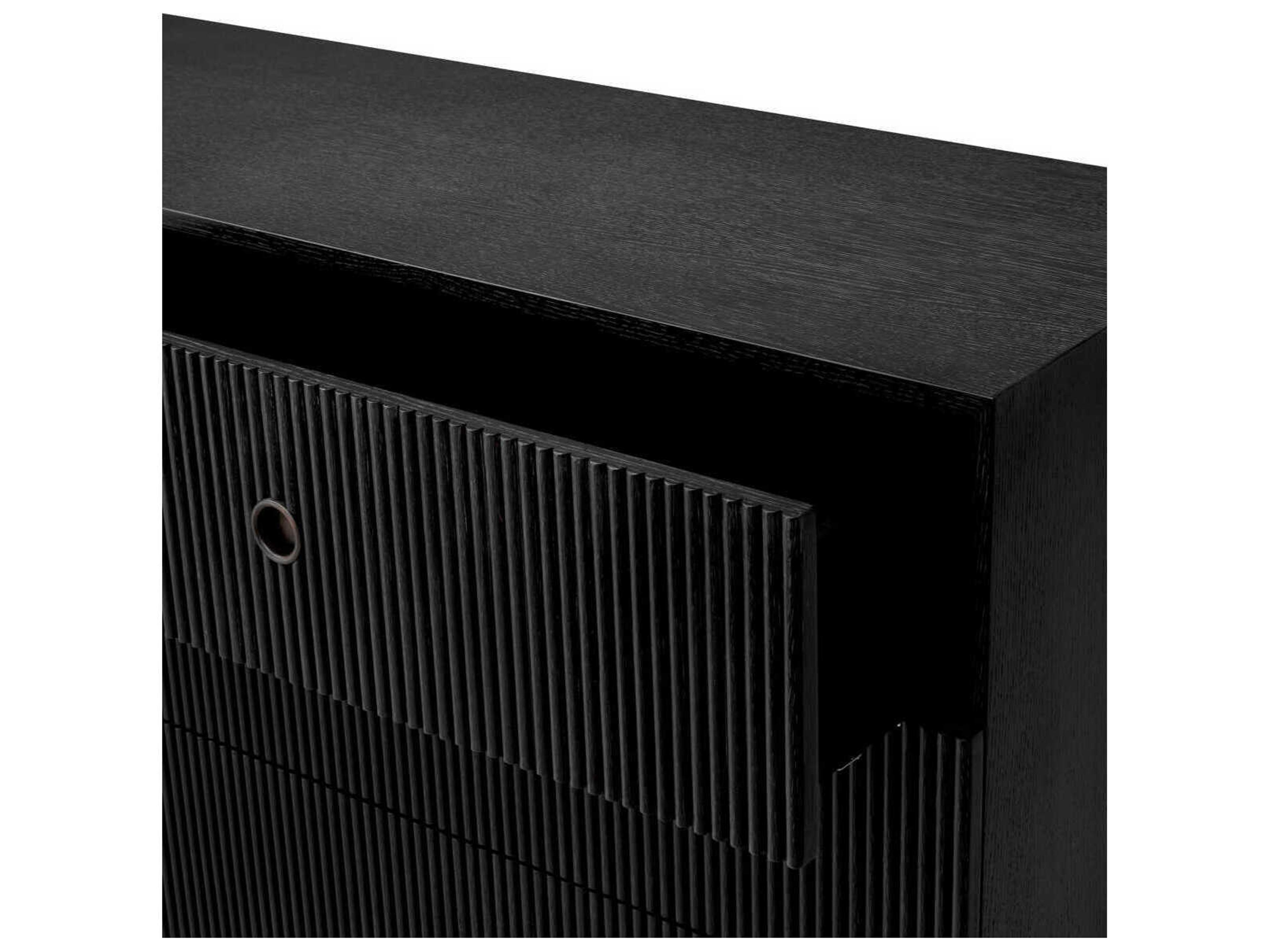 Eichholtz Chest Dimitrios Charcoal Grey Oak Veneer Drawer