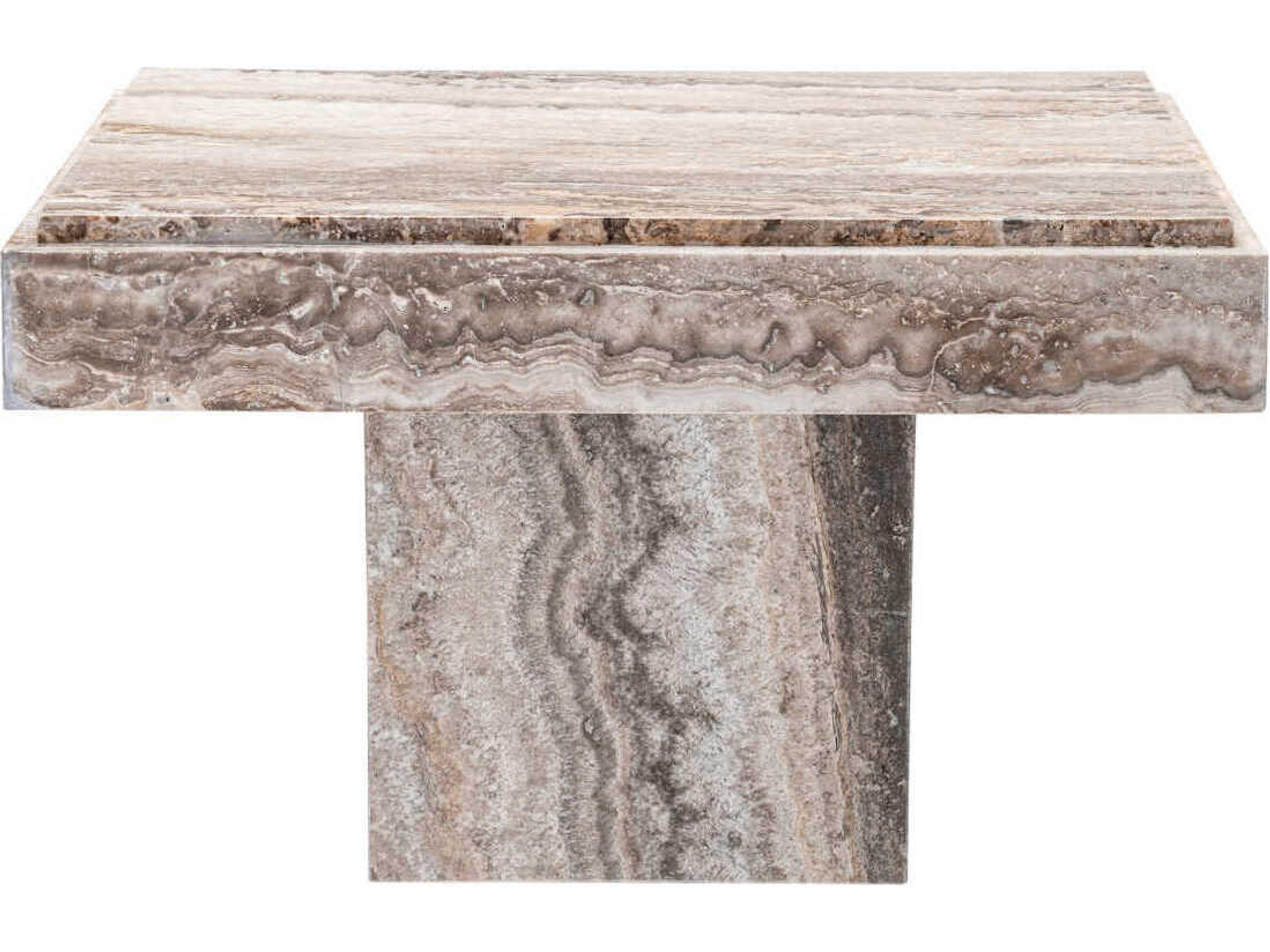 Eichholtz Sartoria Silver Travertine Side Table