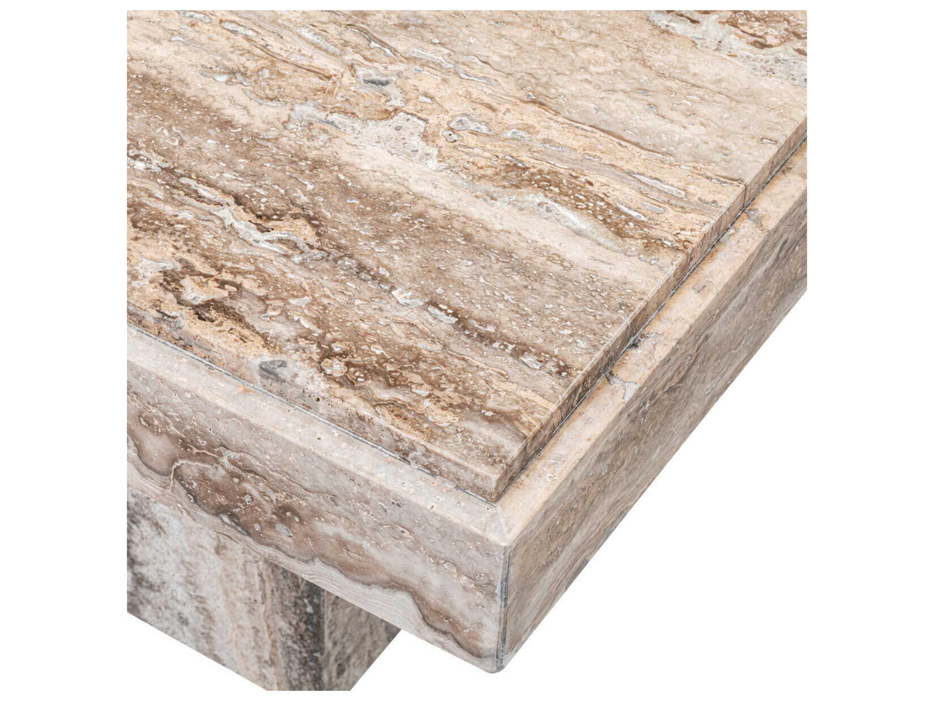 Eichholtz Sartoria Silver Travertine Side Table