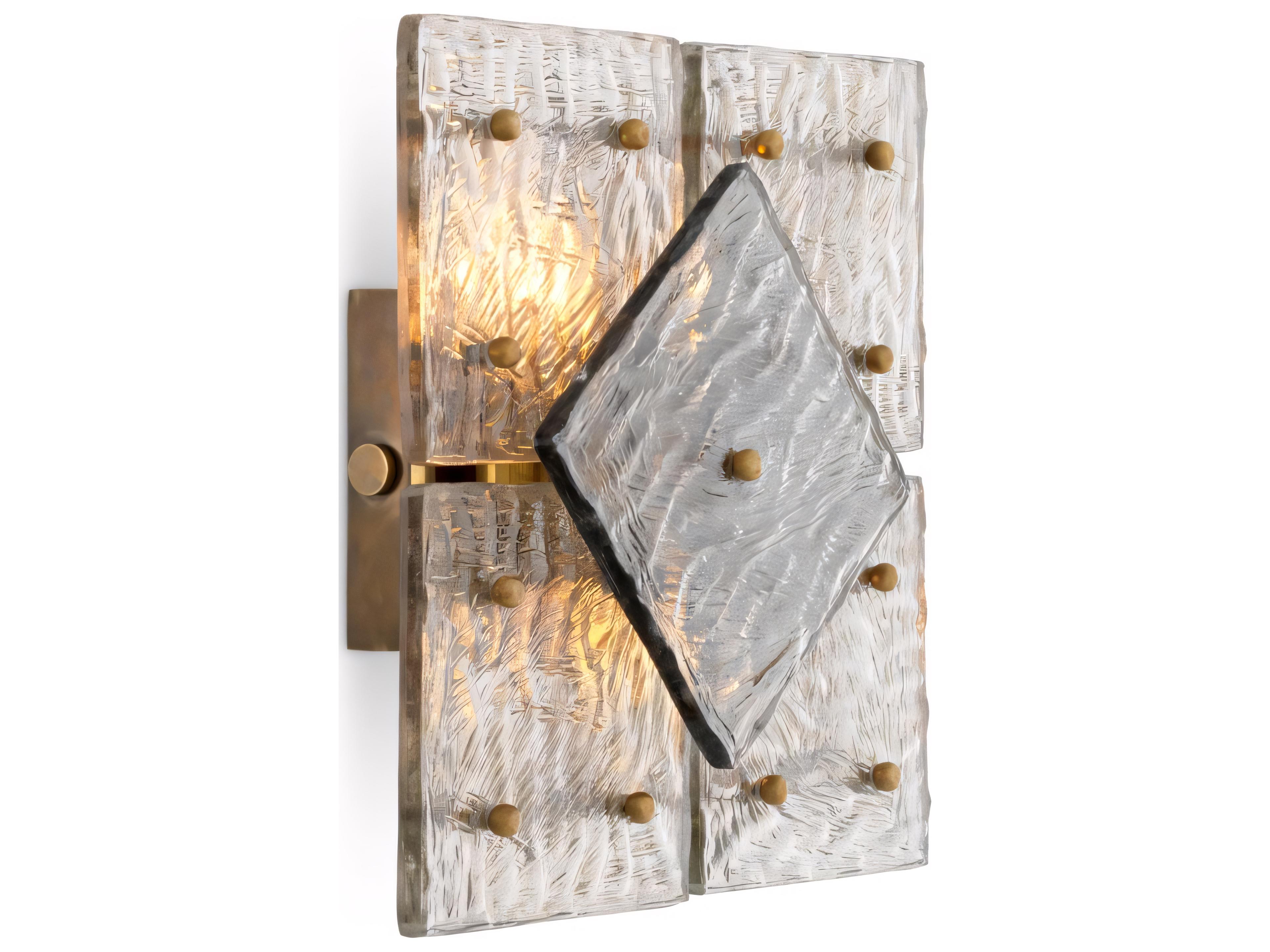 Eichholtz Vintage Brass X Handmade Glass Wall Sconce