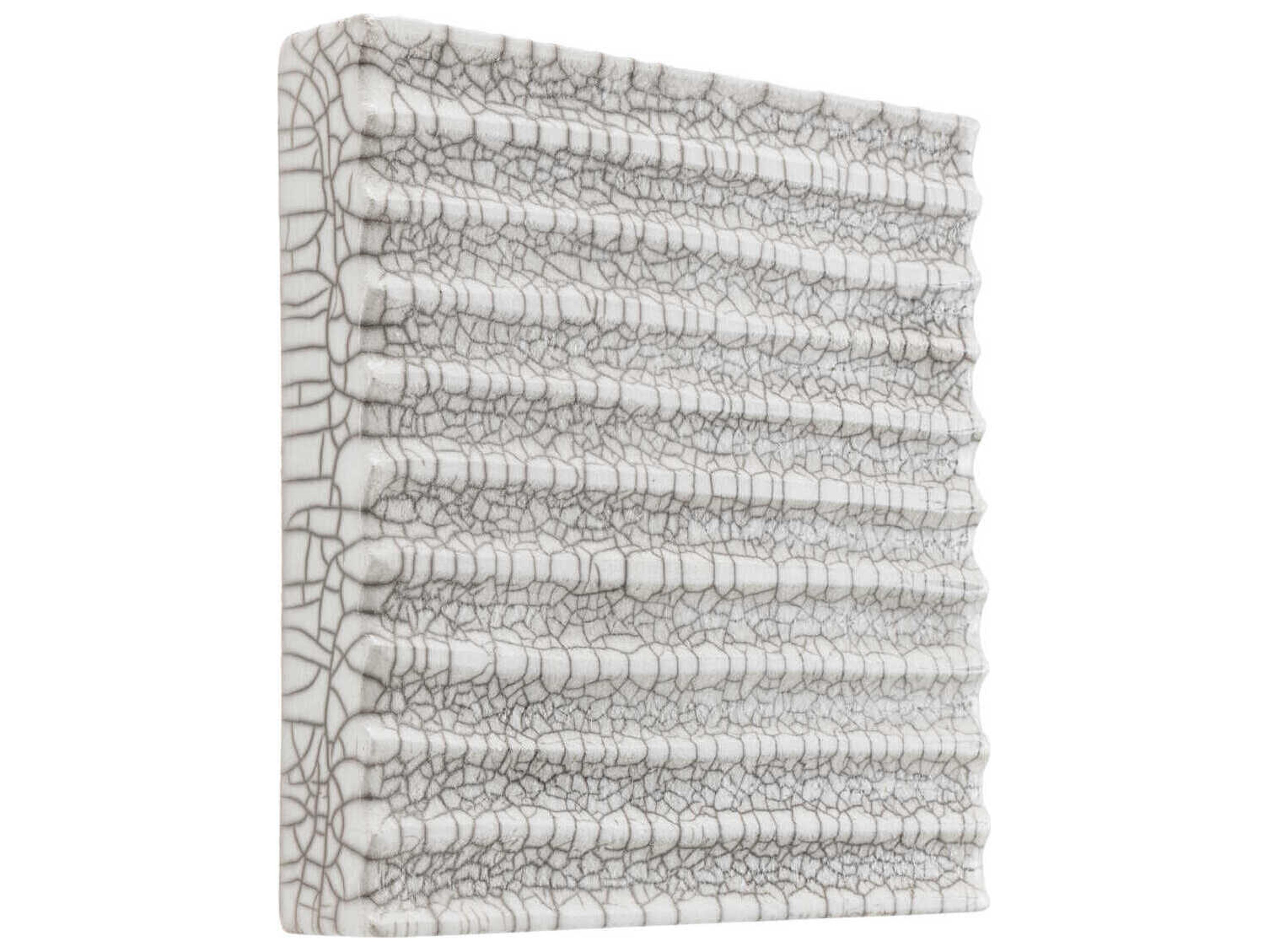 Eichholtz Division Straight Raku Ceramic Crackled White Wall Decoration