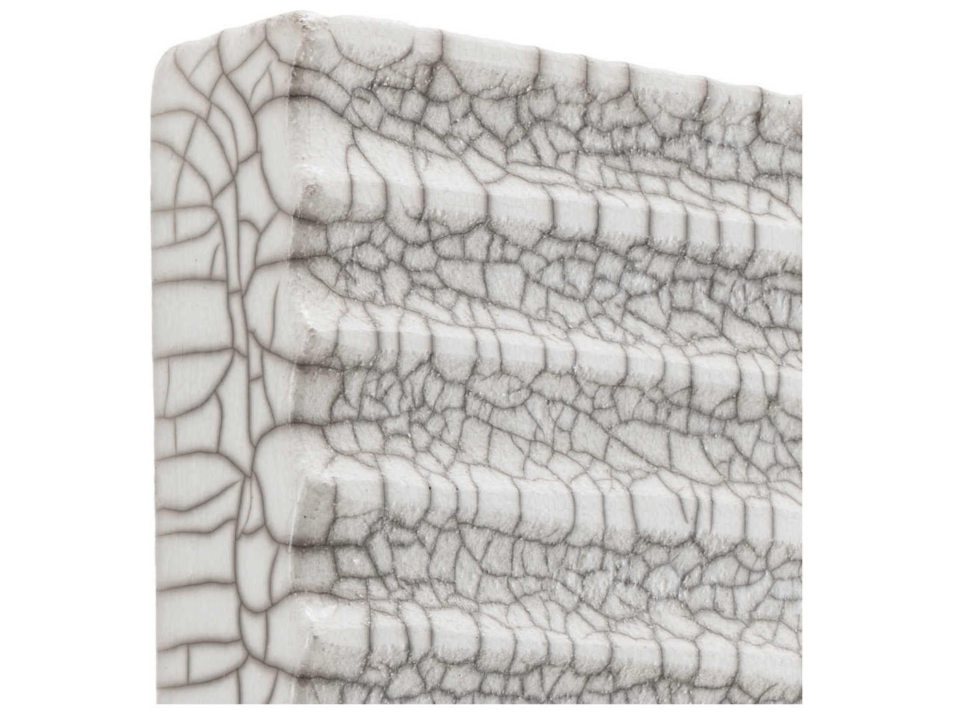 Eichholtz Division Straight Raku Ceramic Crackled White Wall Decoration