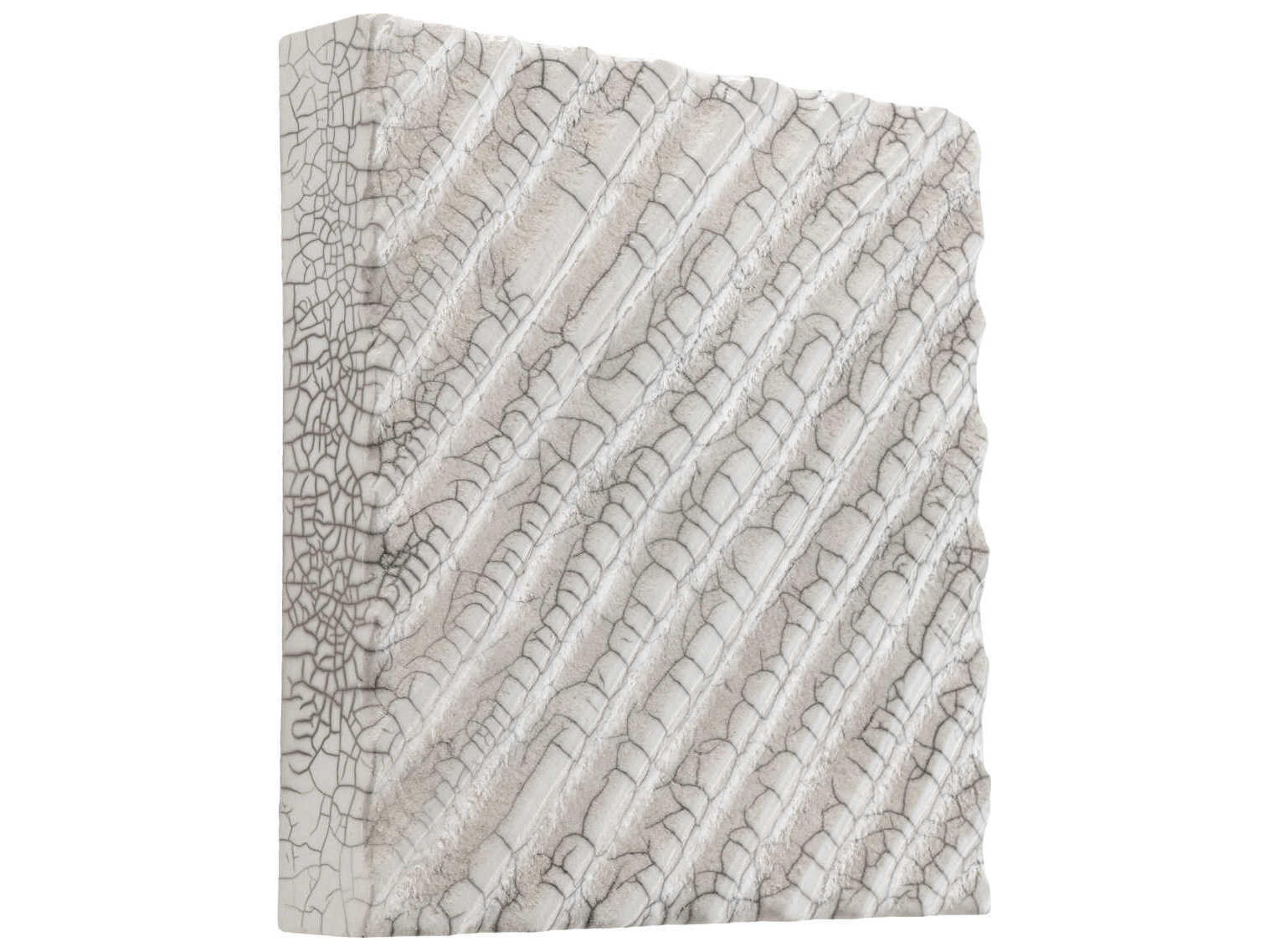 Eichholtz Division Diagonal Raku Ceramic Crackled White Wall Decoration