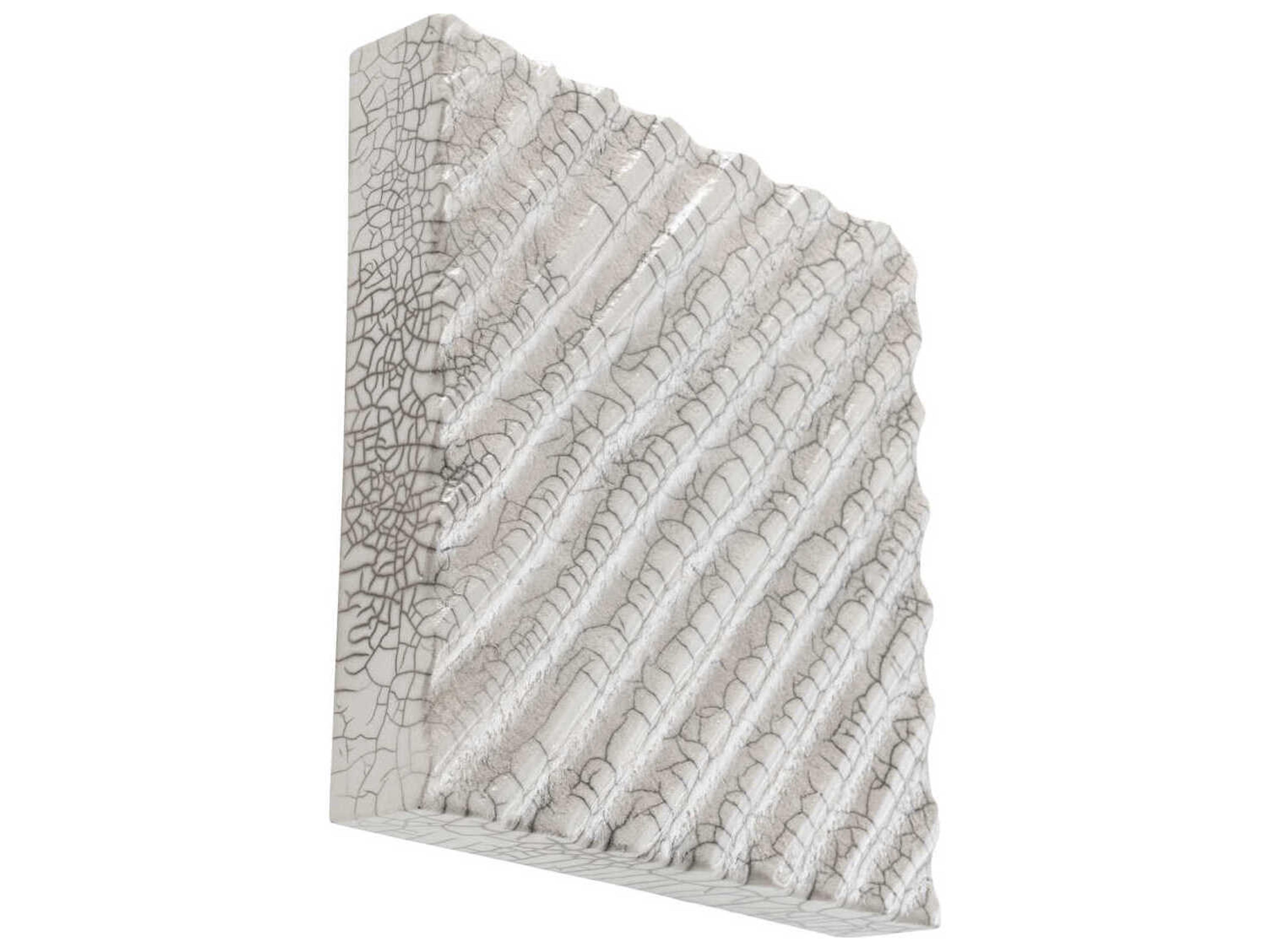 Eichholtz Division Diagonal Raku Ceramic Crackled White Wall Decoration