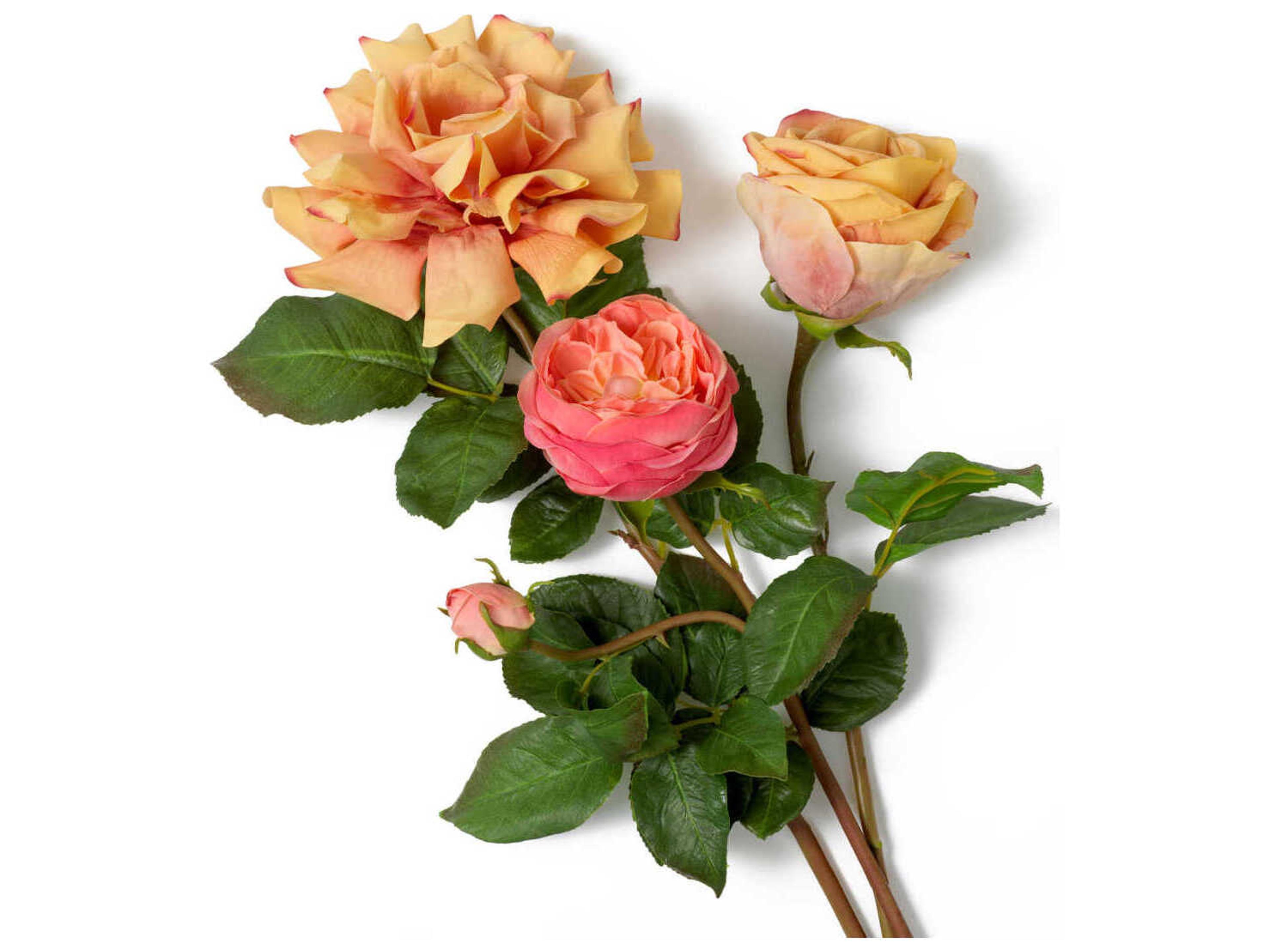Eichholtz Roses Of Real Touch Three Tone Peach Pcs/3 Varieties Bouquet