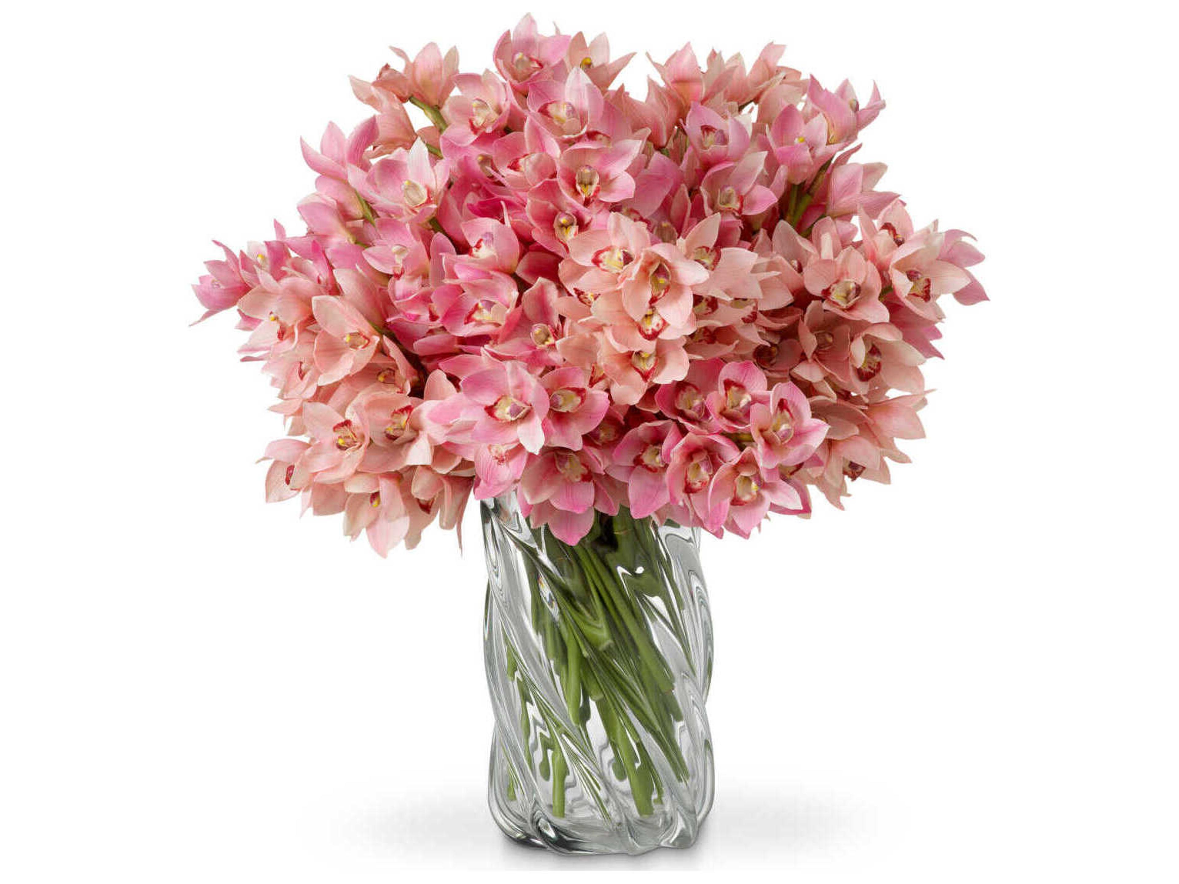 Cymbidium Orchids Of Pink And Peach Tones Real Touch Pcs/2Varieties Bouquet