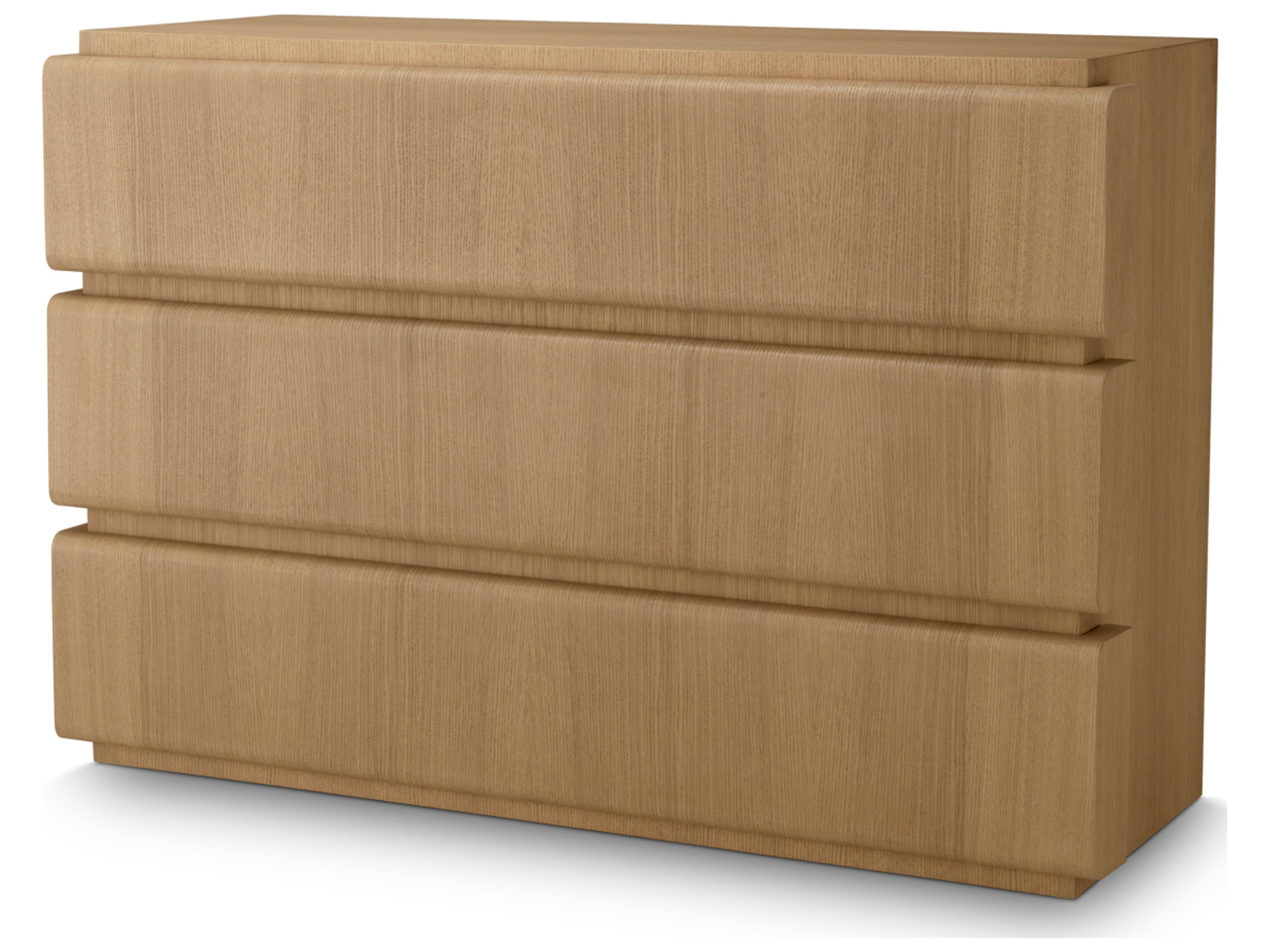 3-Drawers Oak Wood Dresser