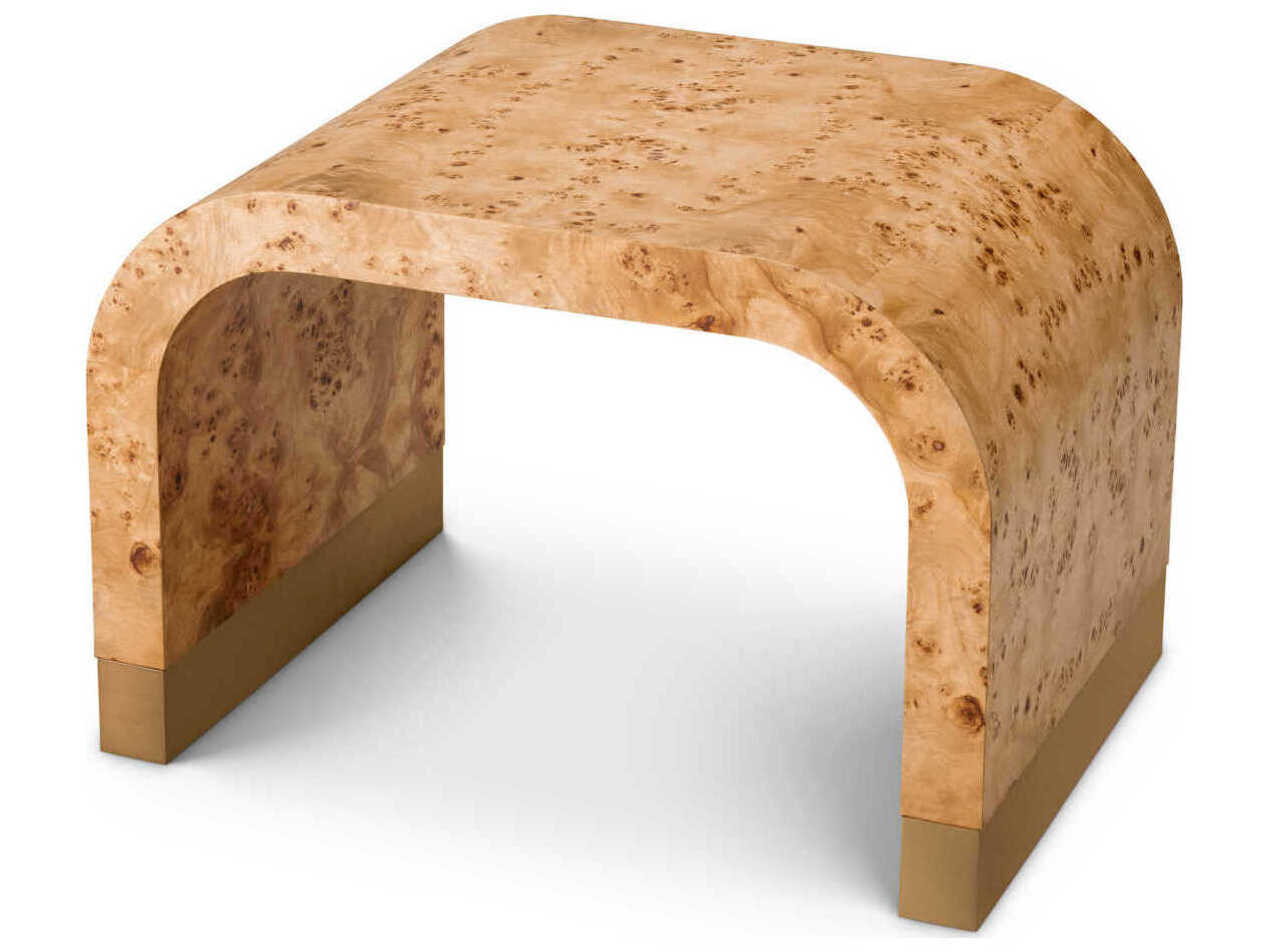 Eichholtz Quinton Light Brown Mappa Burl Veneer Side Table