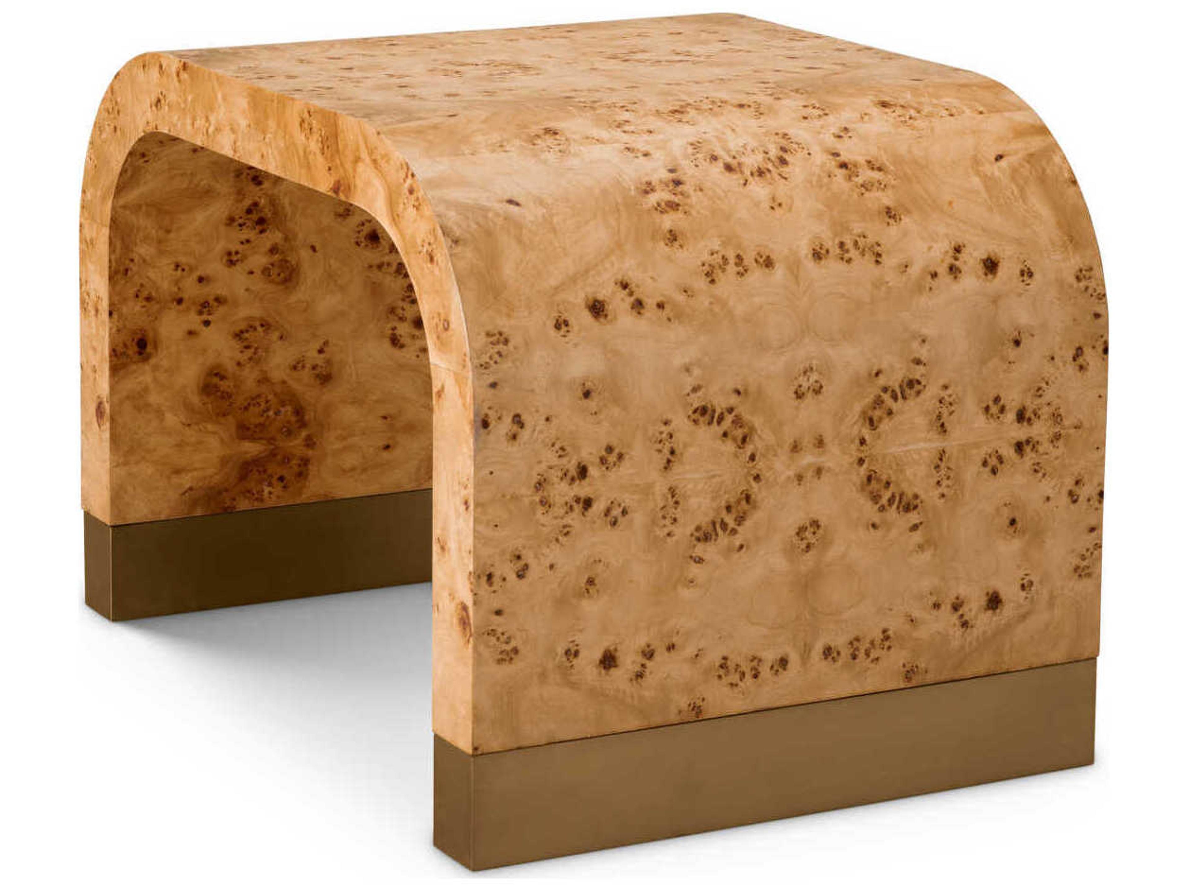 Eichholtz Quinton Light Brown Mappa Burl Veneer Side Table