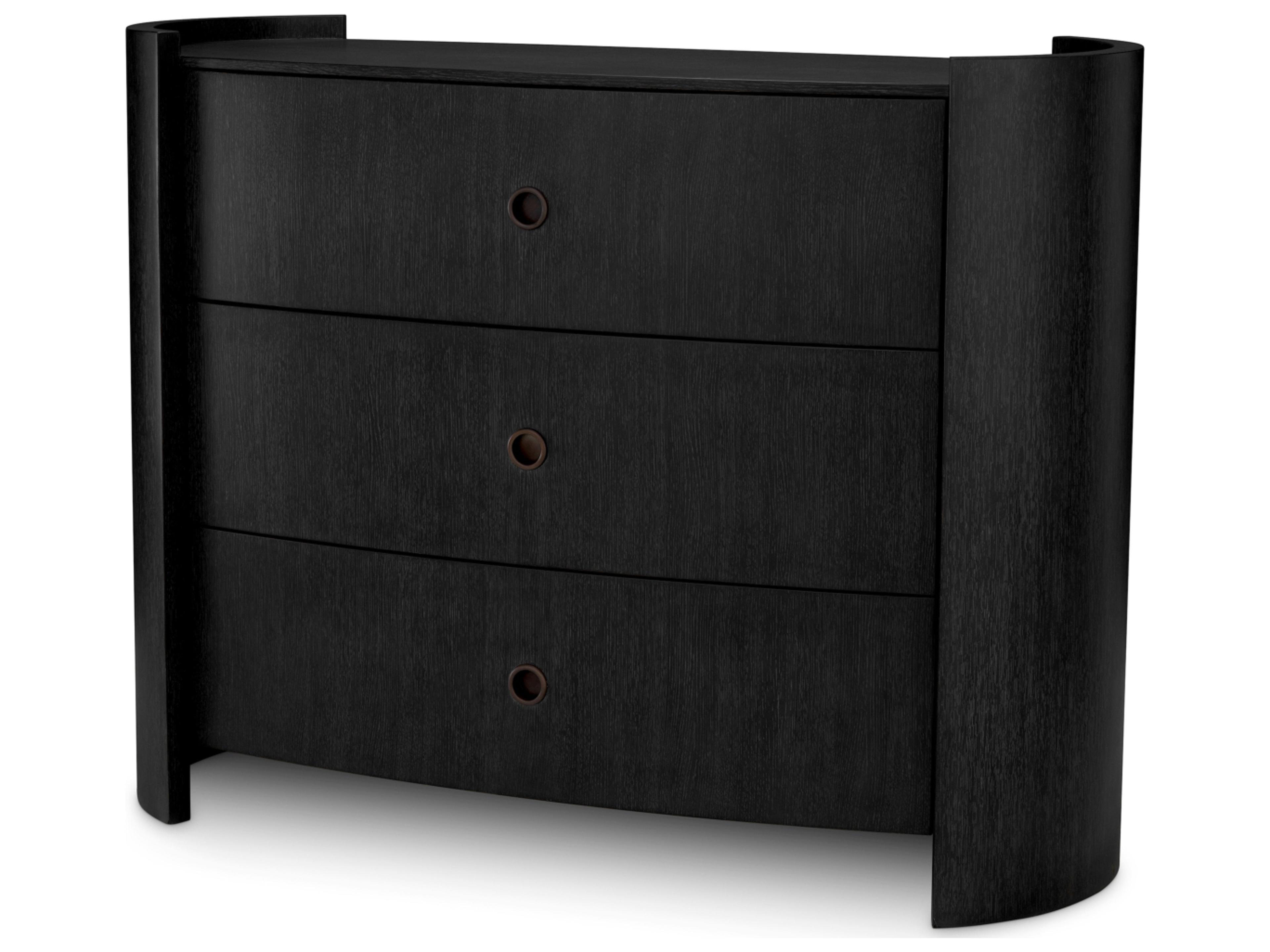 3-Drawers Gray Oak Wood Dresser