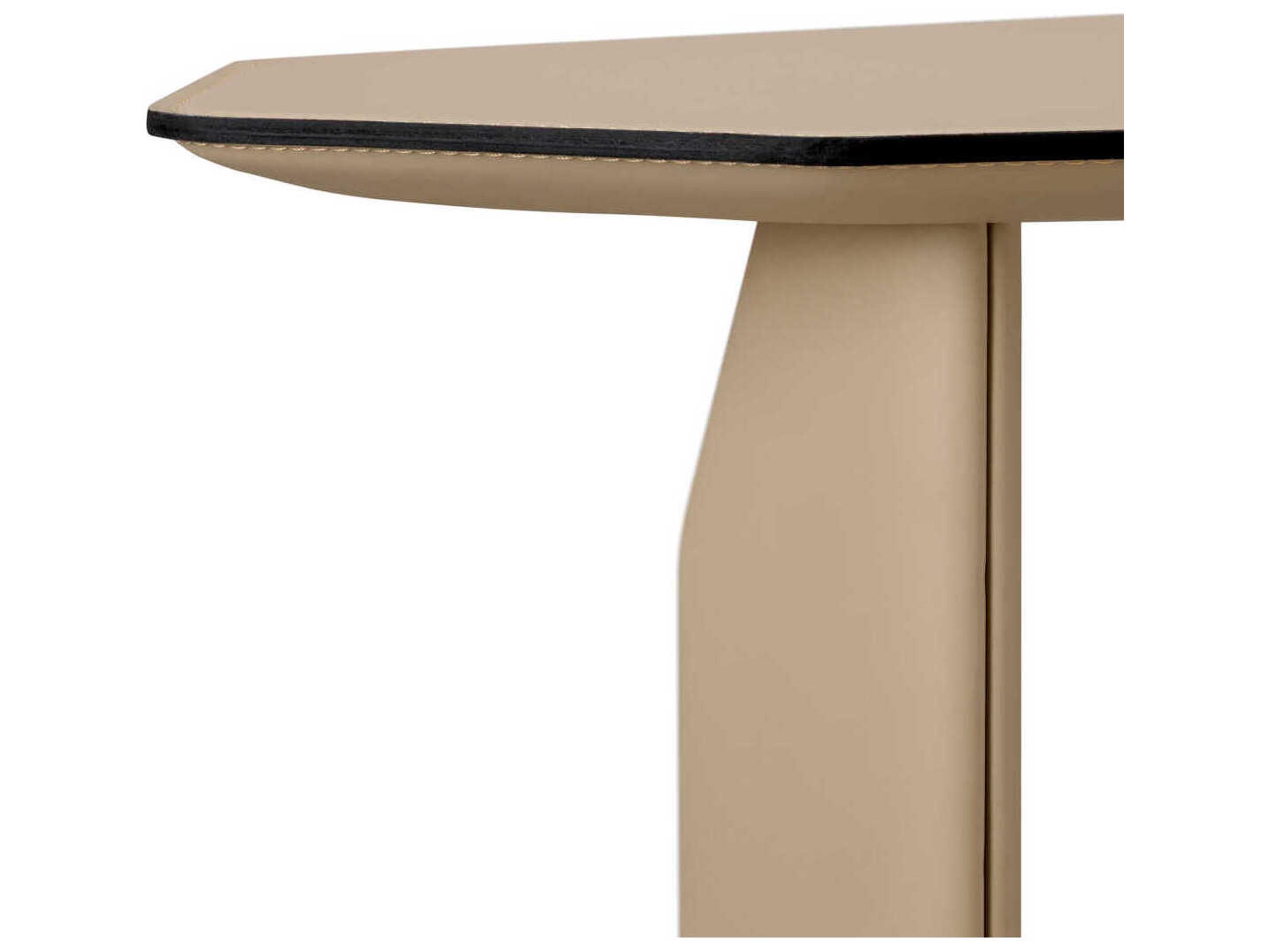 Eichholtz Maurizio Faux Leather Light Brown Side Table