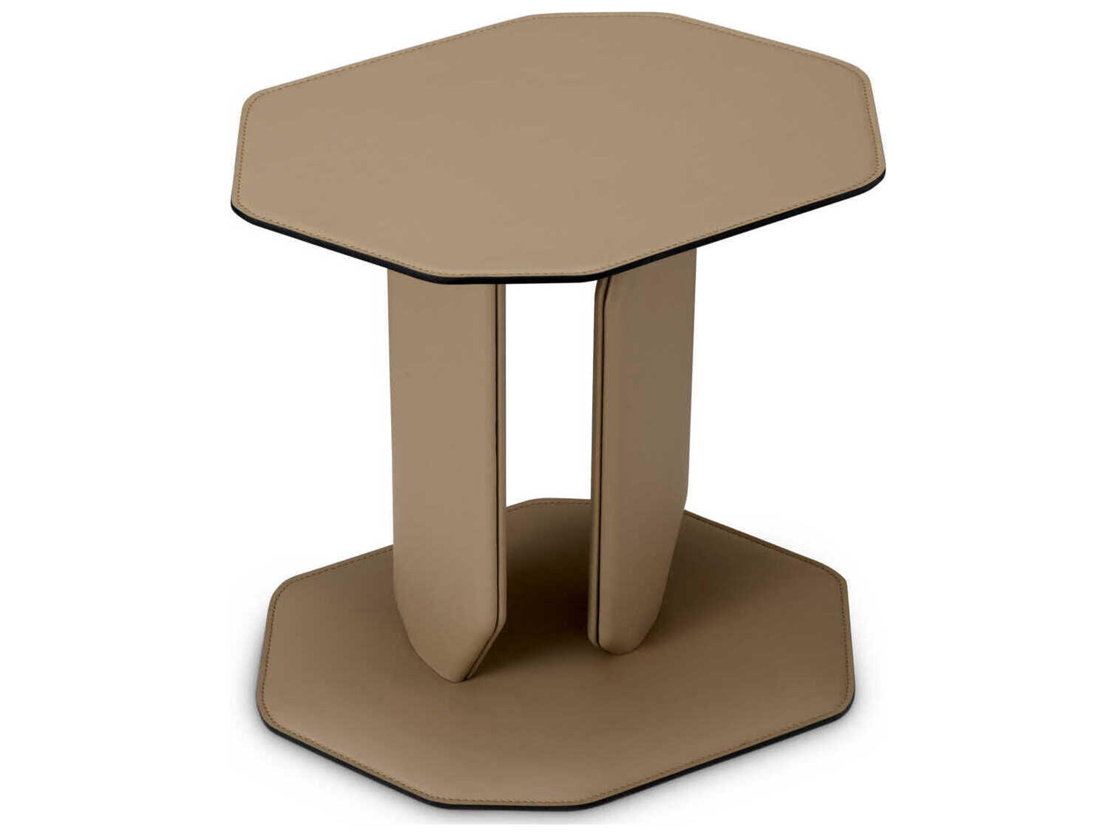 Eichholtz Maurizio Faux Leather Brown Side Table