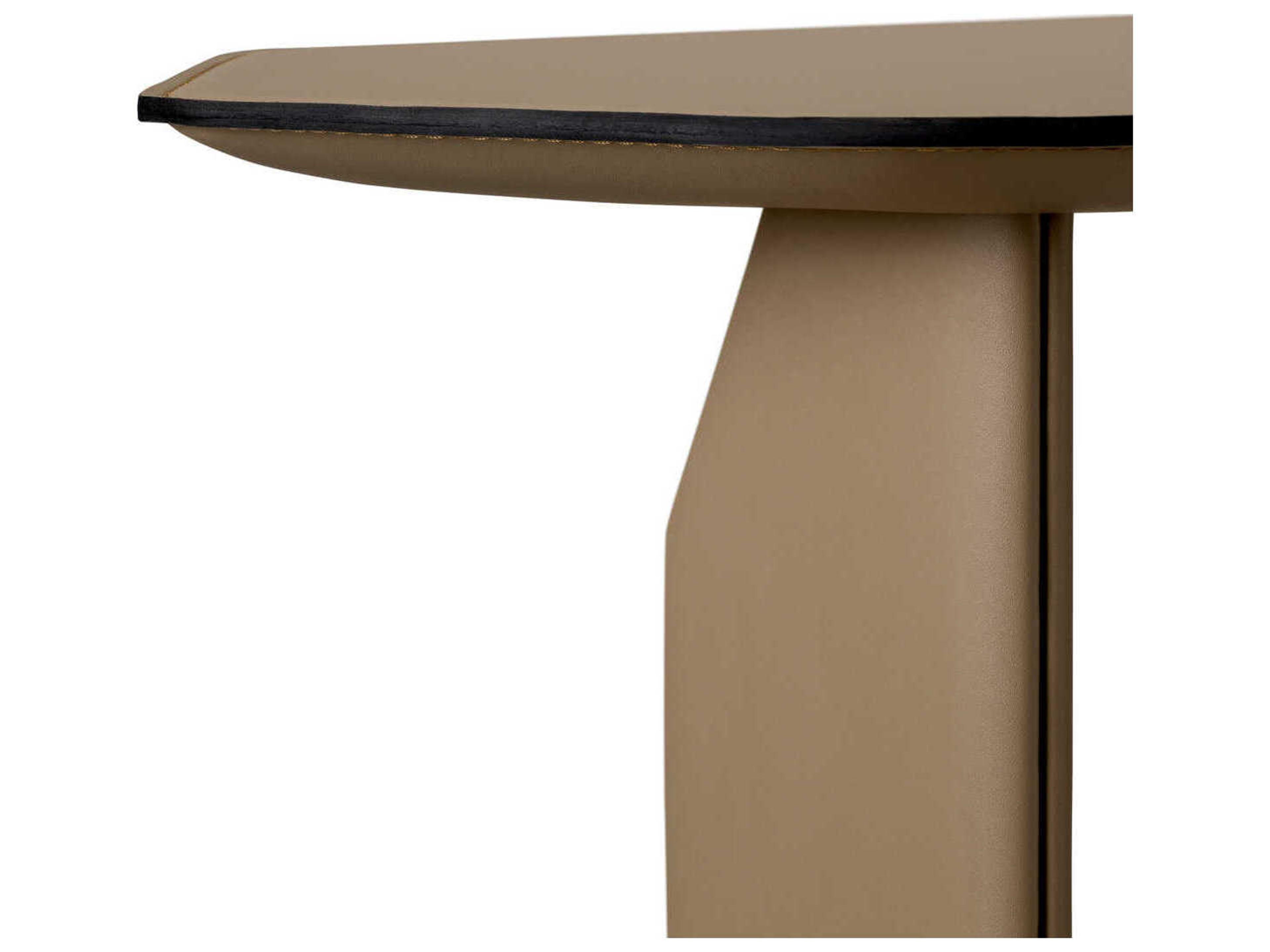 Eichholtz Maurizio Faux Leather Brown Side Table