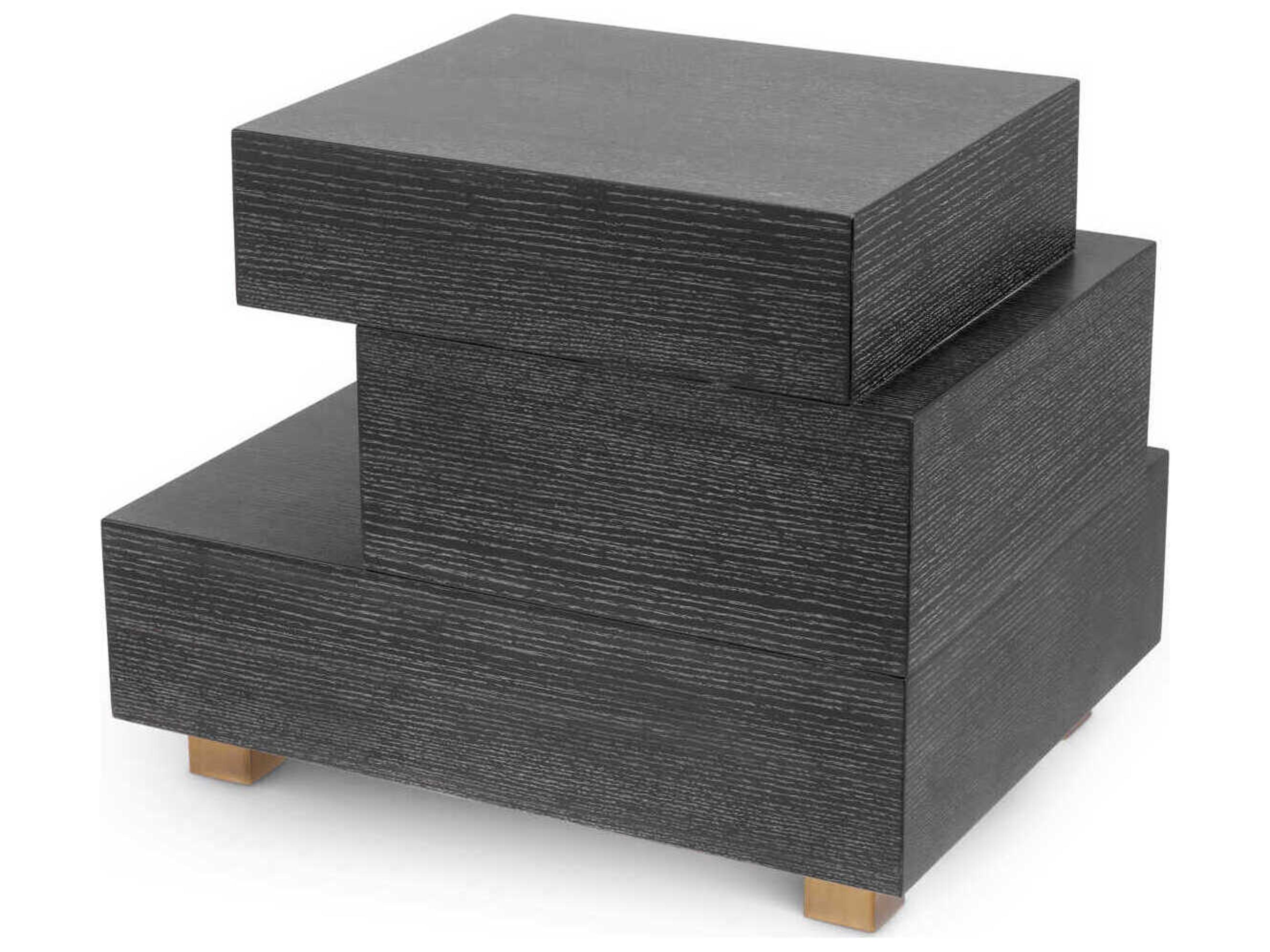 Eichholtz Evendale Charcoal Oak Veneer Nightstand