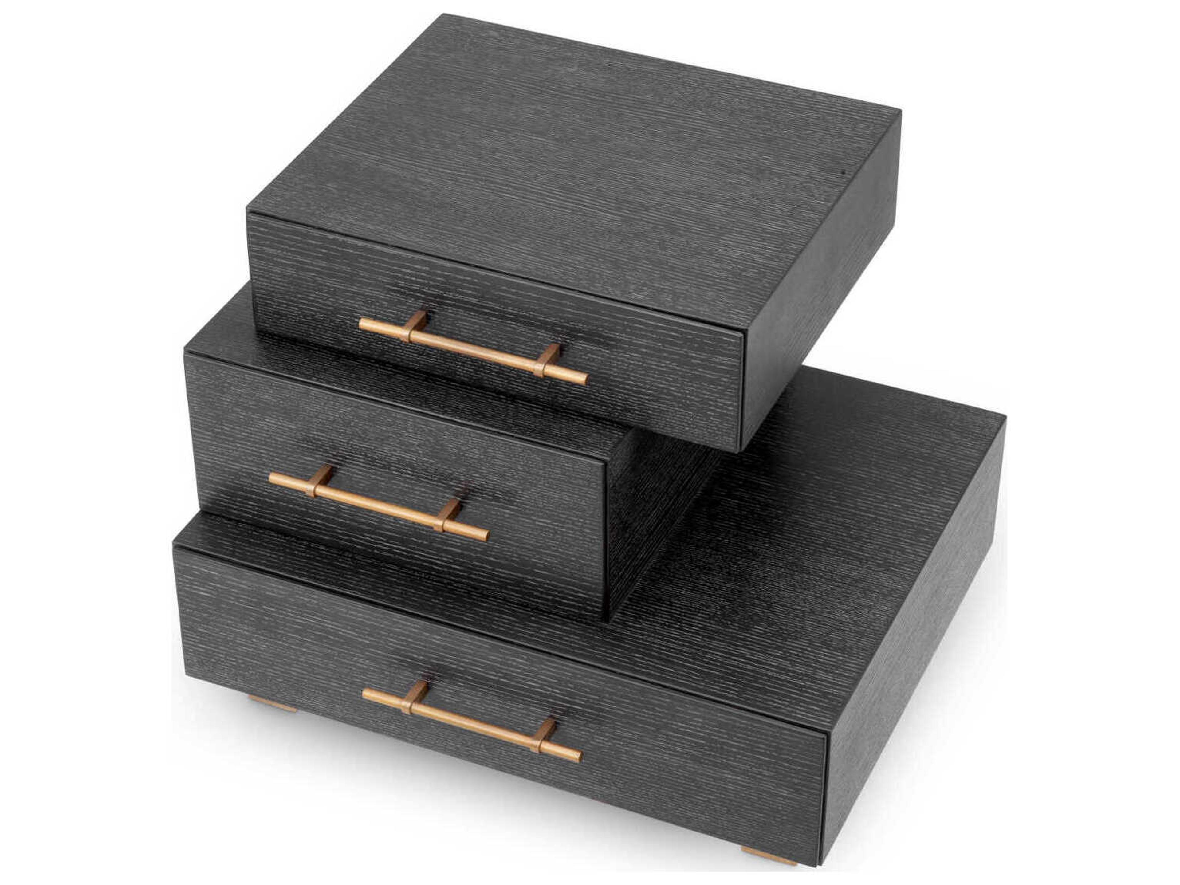 Eichholtz Evendale Charcoal Oak Veneer Nightstand