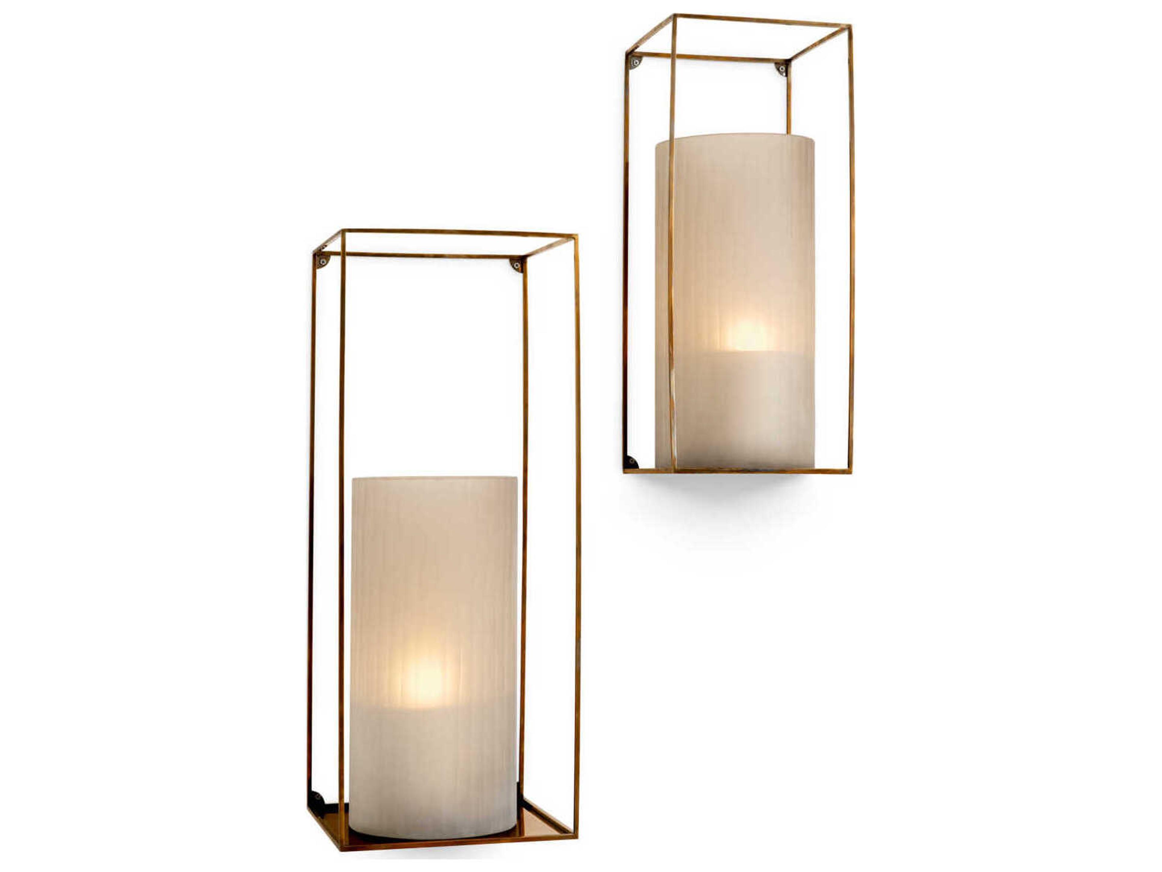 Eichholtz Deco Rectangular Vintage Brass Set of 2 Wall Rack