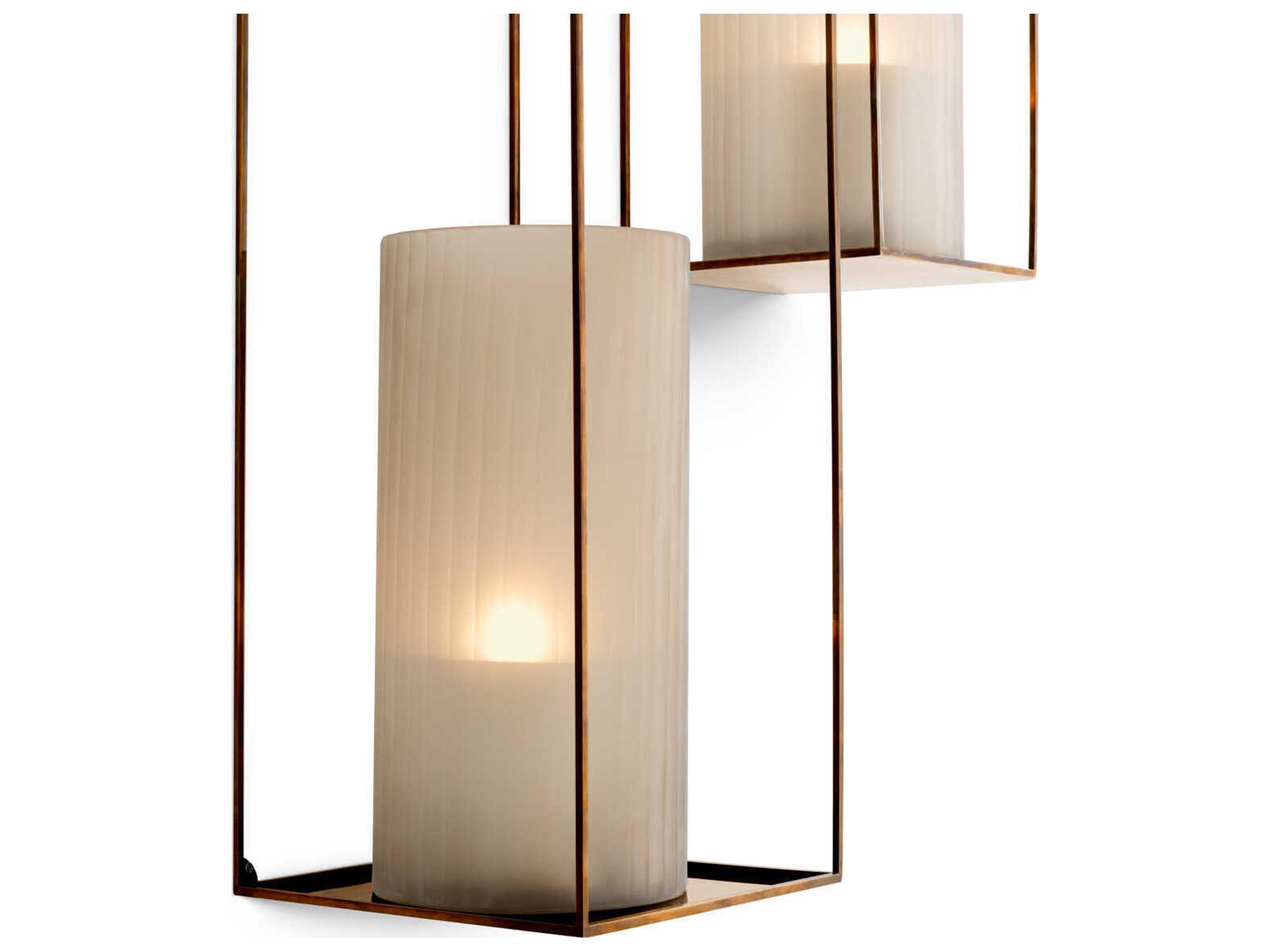 Eichholtz Deco Rectangular Vintage Brass Set of 2 Wall Rack